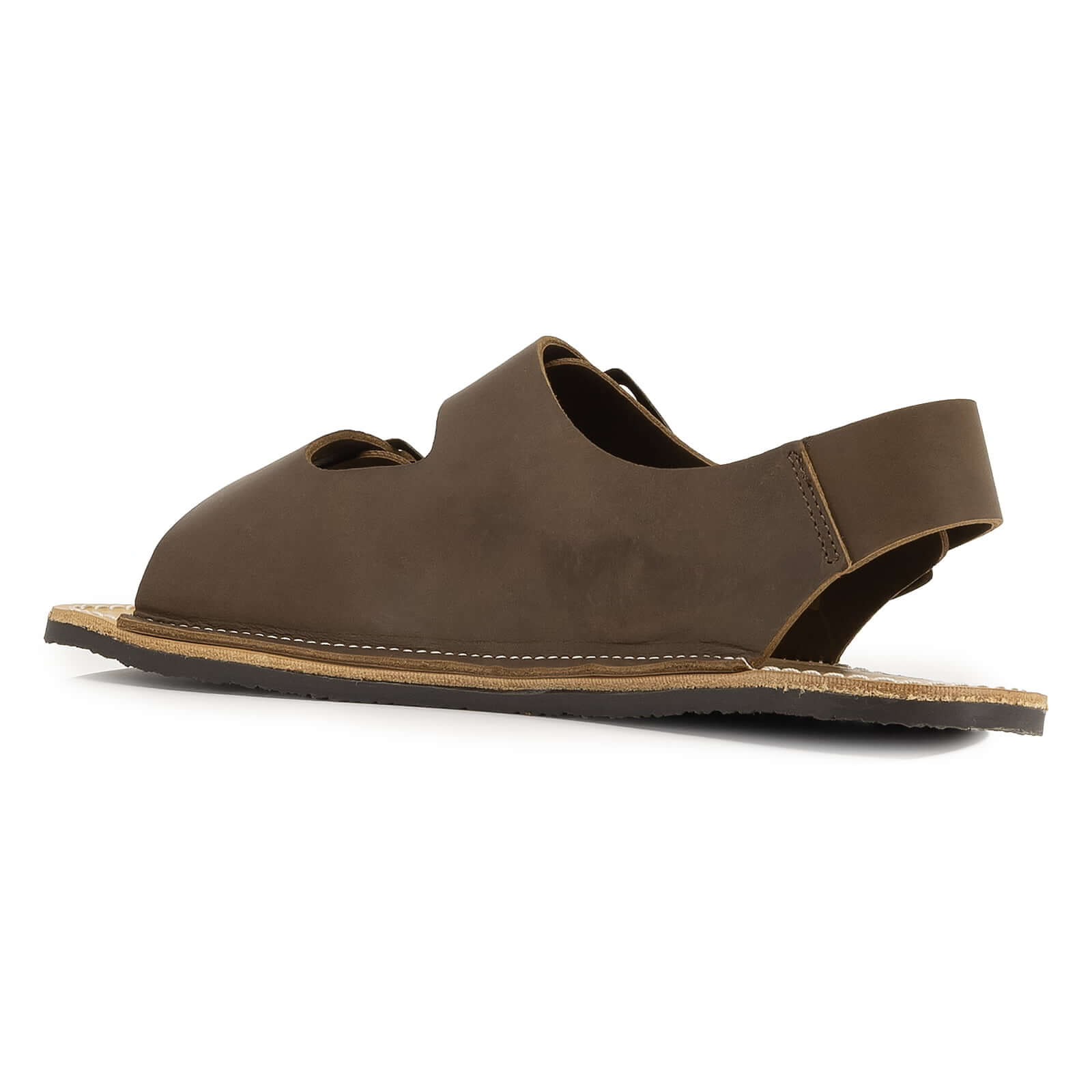 inside angled view of mens acacia back strap sandals showing inside upper design