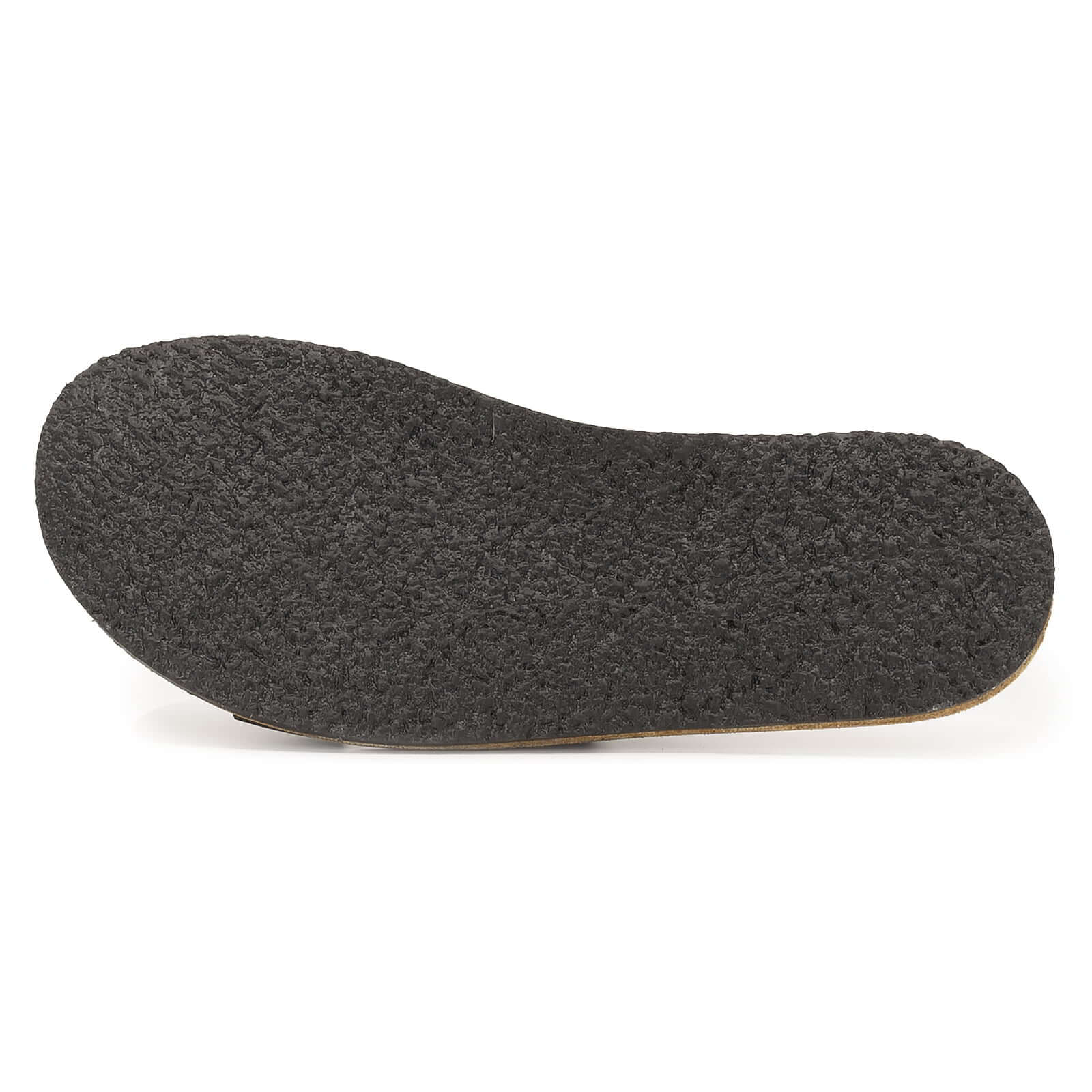 zero drop outsole of acacia barefoot sandals in black showing tread pattern