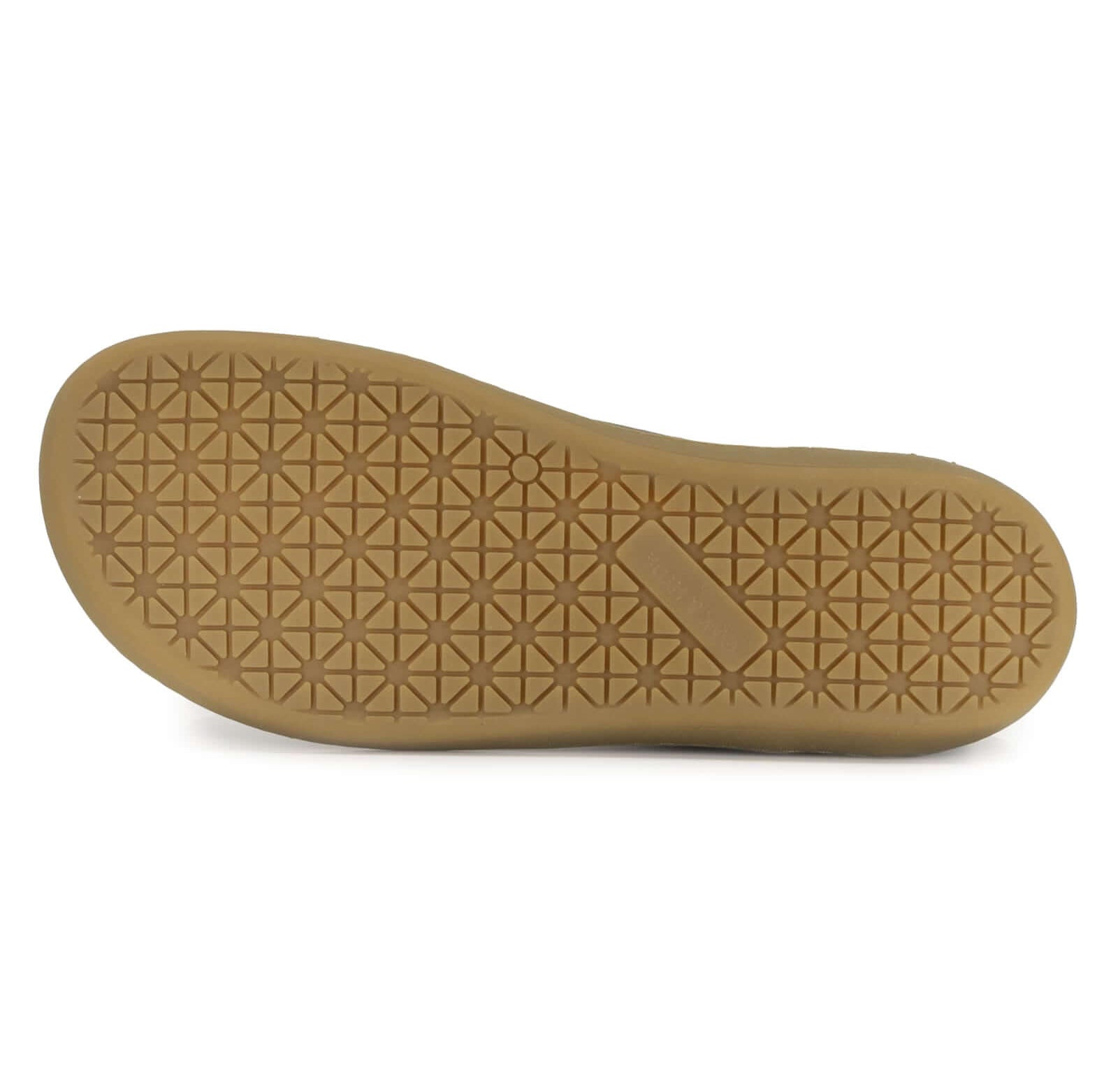 zero drop gum outsole showing tread pattern on white background