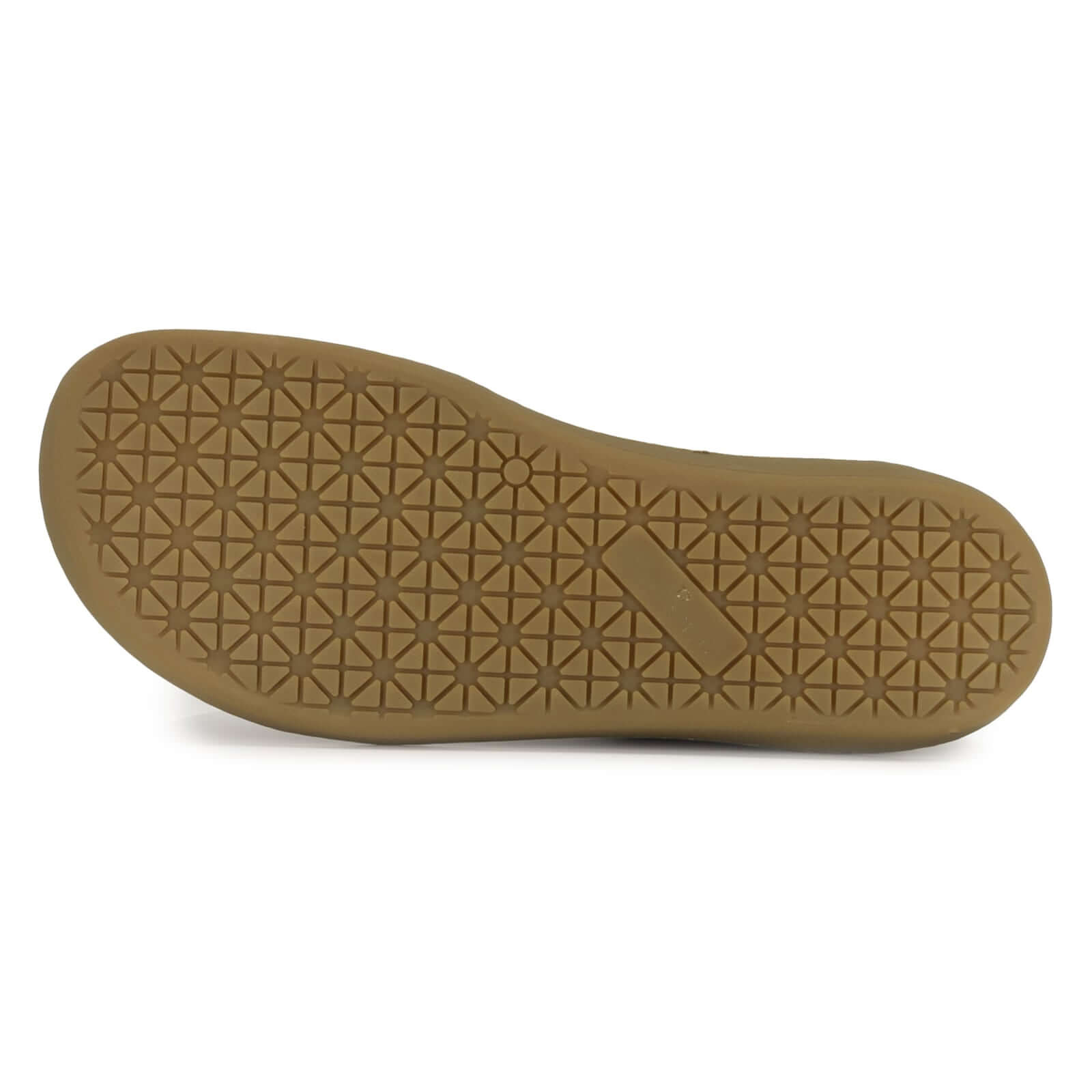 zero drop gum outsole showing tread pattern on white background