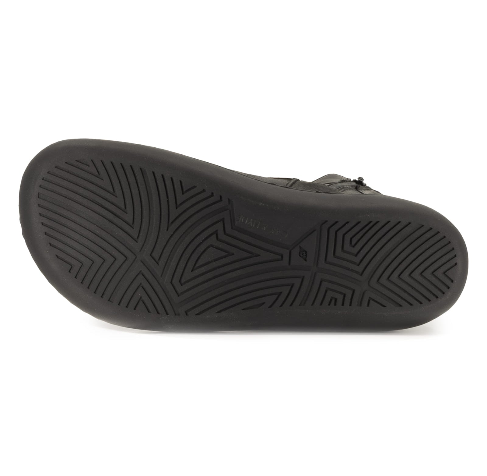 black barefoot outsole showing tread pattern on white background