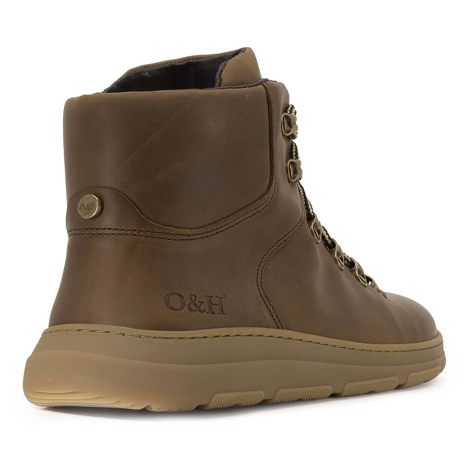 heel view of mens blackthorn barefoot walking boots showing back of heel and sole