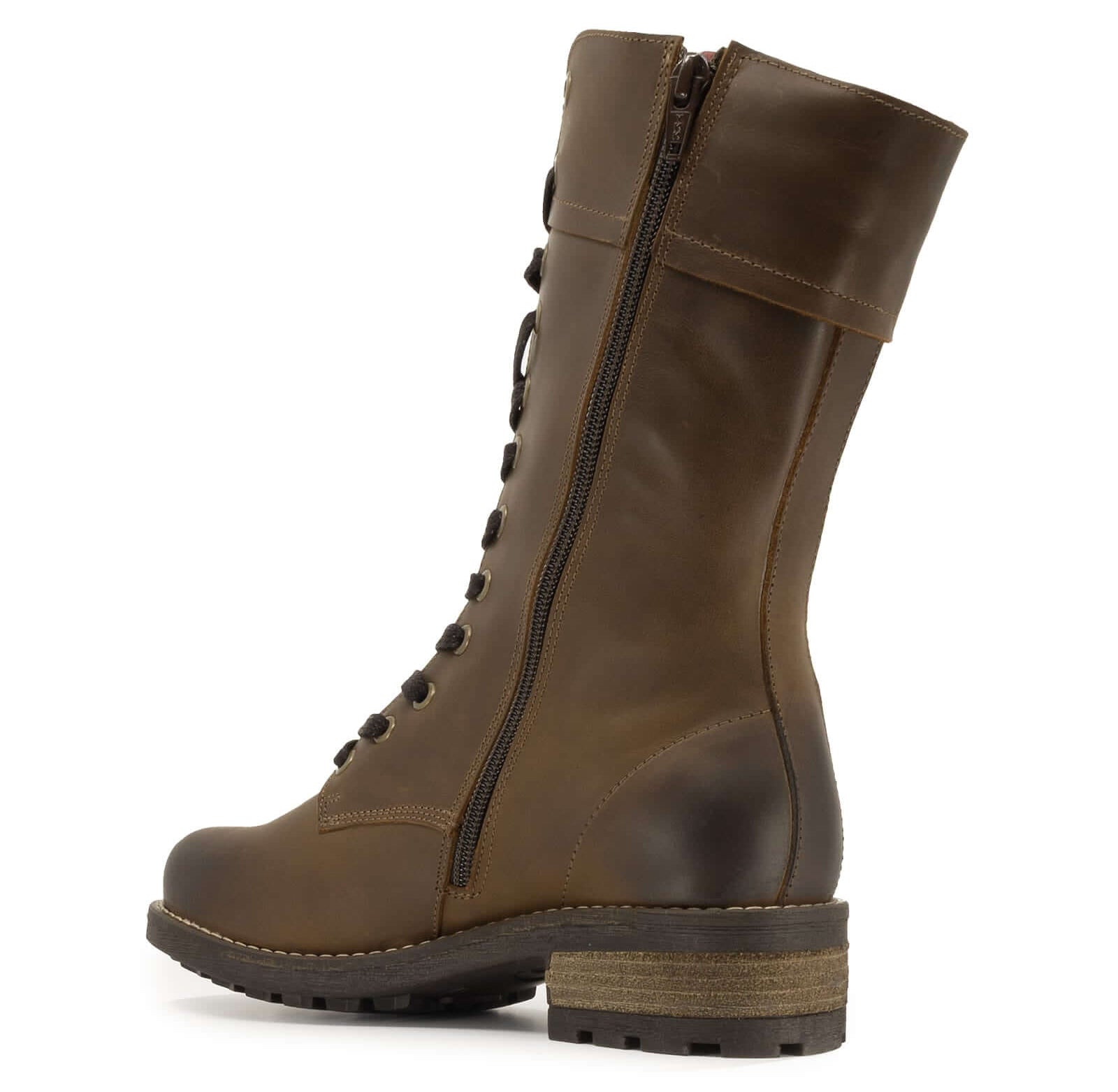 inside view of bridge 12 military boots showing full inside zip