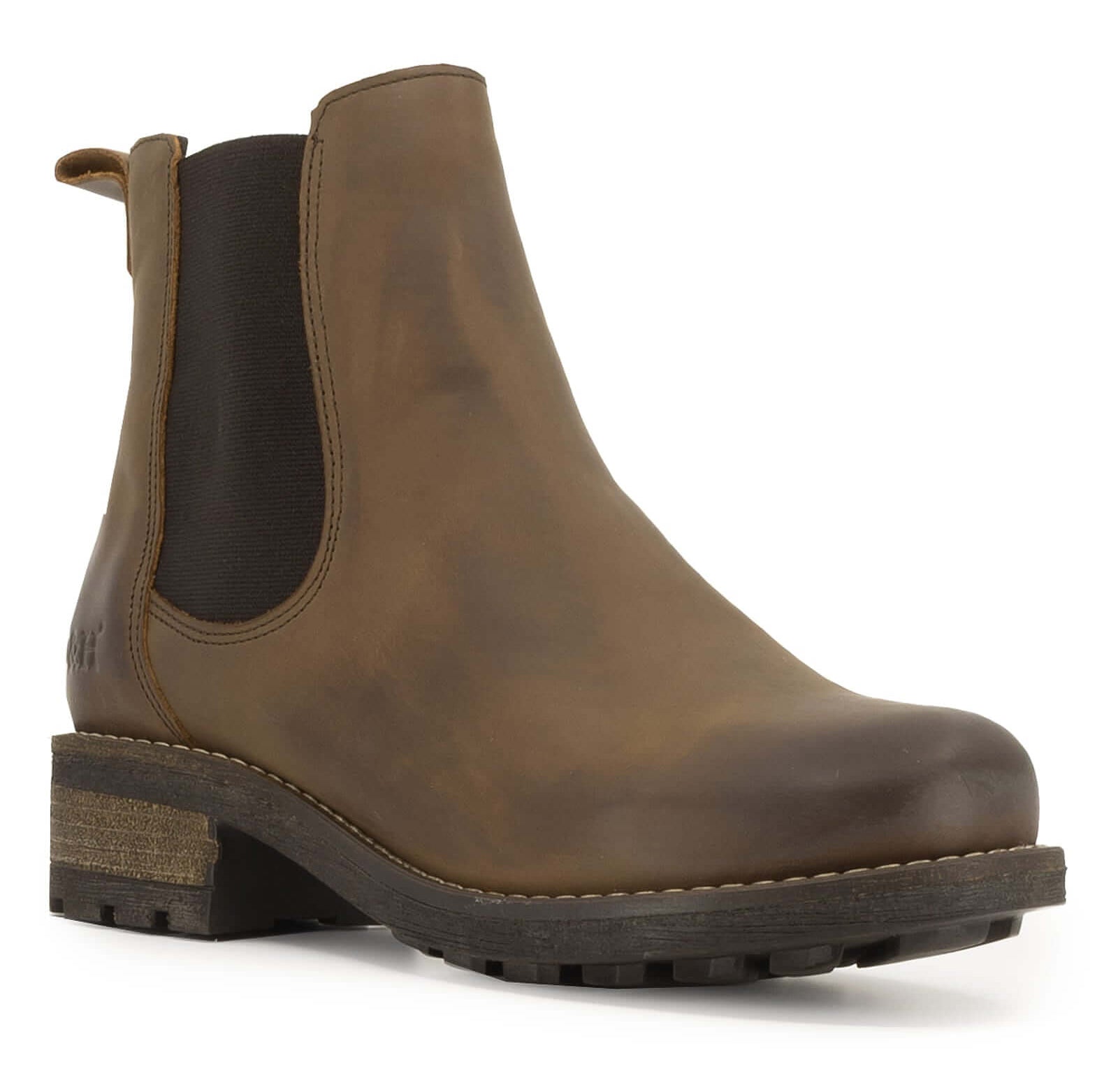 Front angled view of dark brown Bridge Chelsea 2 boots showing smooth leather upper