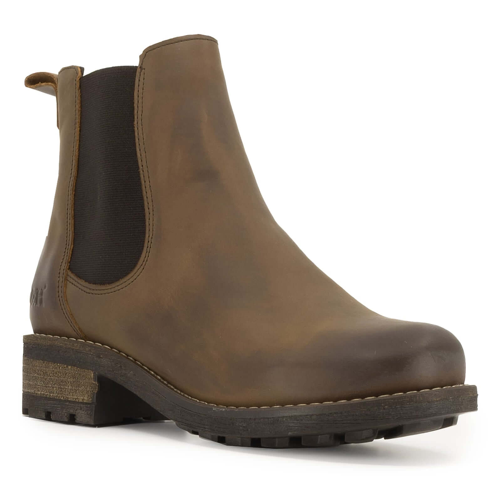 Front angled view of dark brown Bridge Chelsea 2 boots showing smooth leather upper
