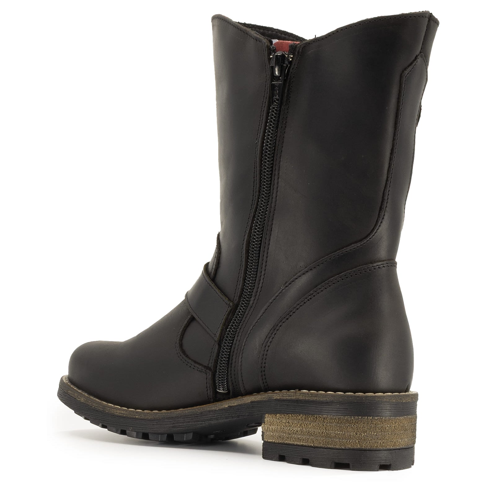 inside view of the credt demi 2 in black showing zip and heel detailing