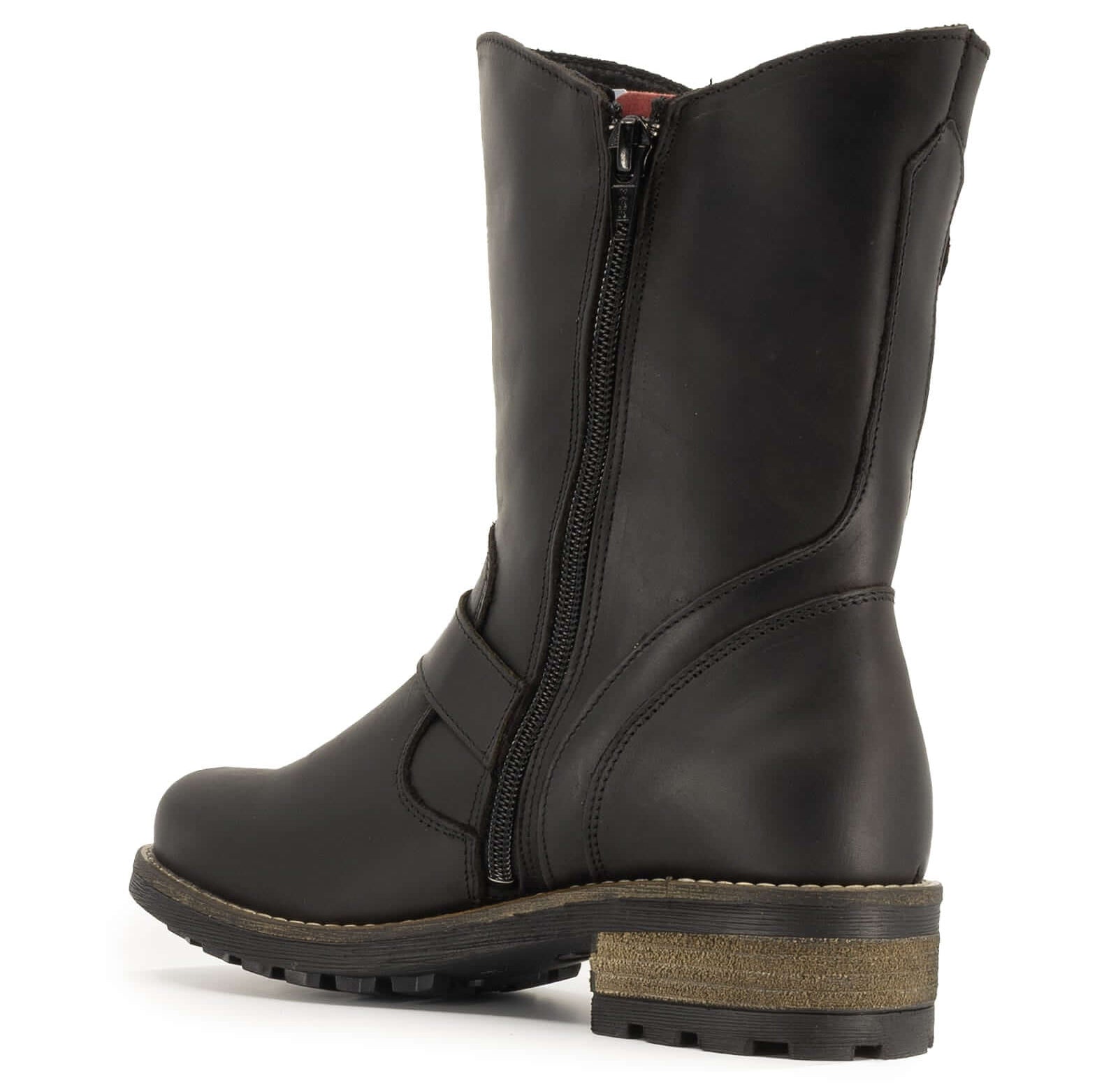 inside view of the credt demi 2 in black showing zip and heel detailing