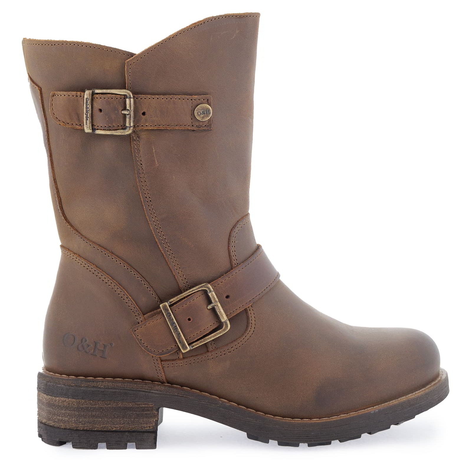 Inner side view of dark brown Crest Demi 2 ankle boots showing zip fastening