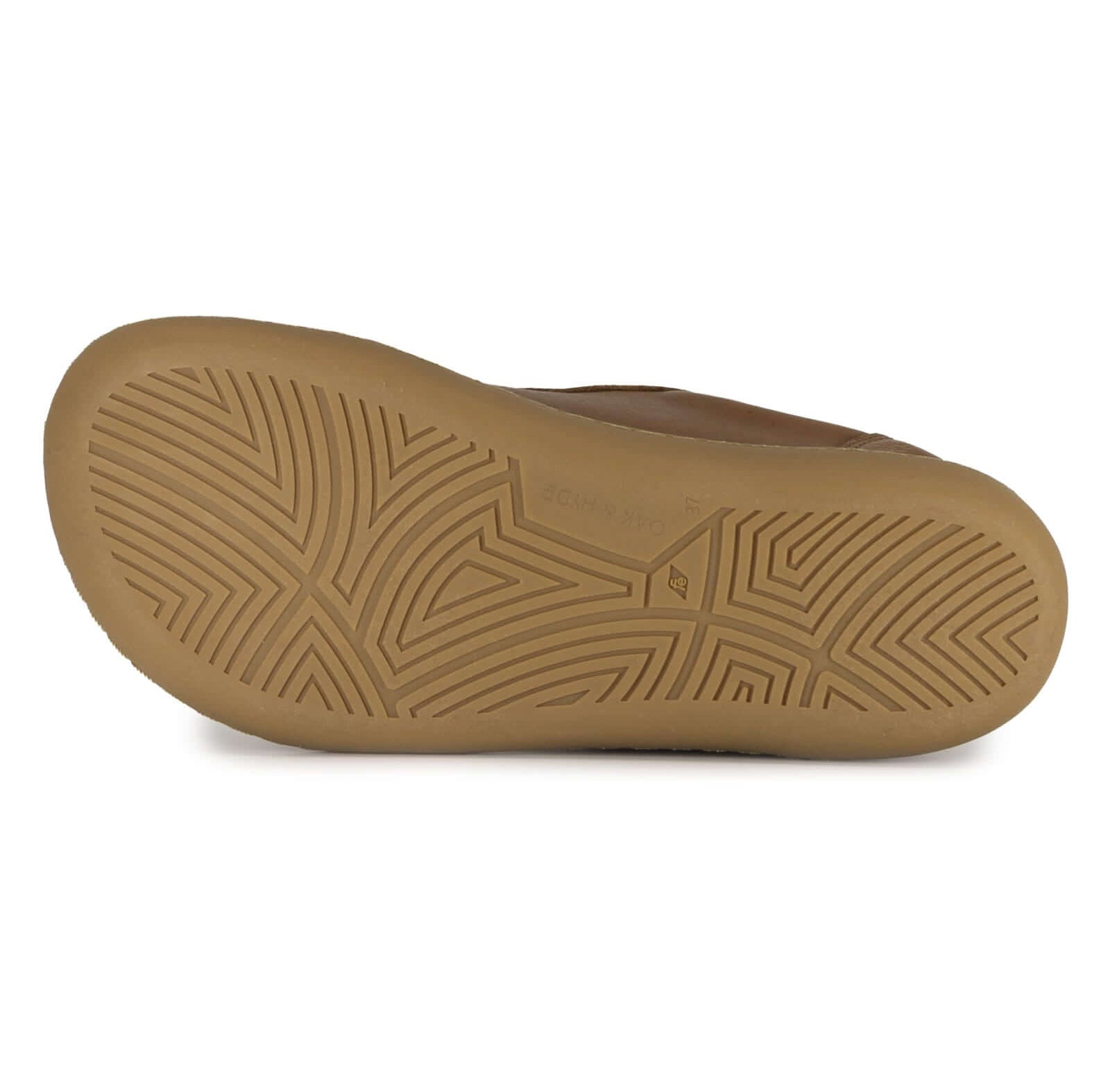 zero drop gum outsole showing tread pattern on white background