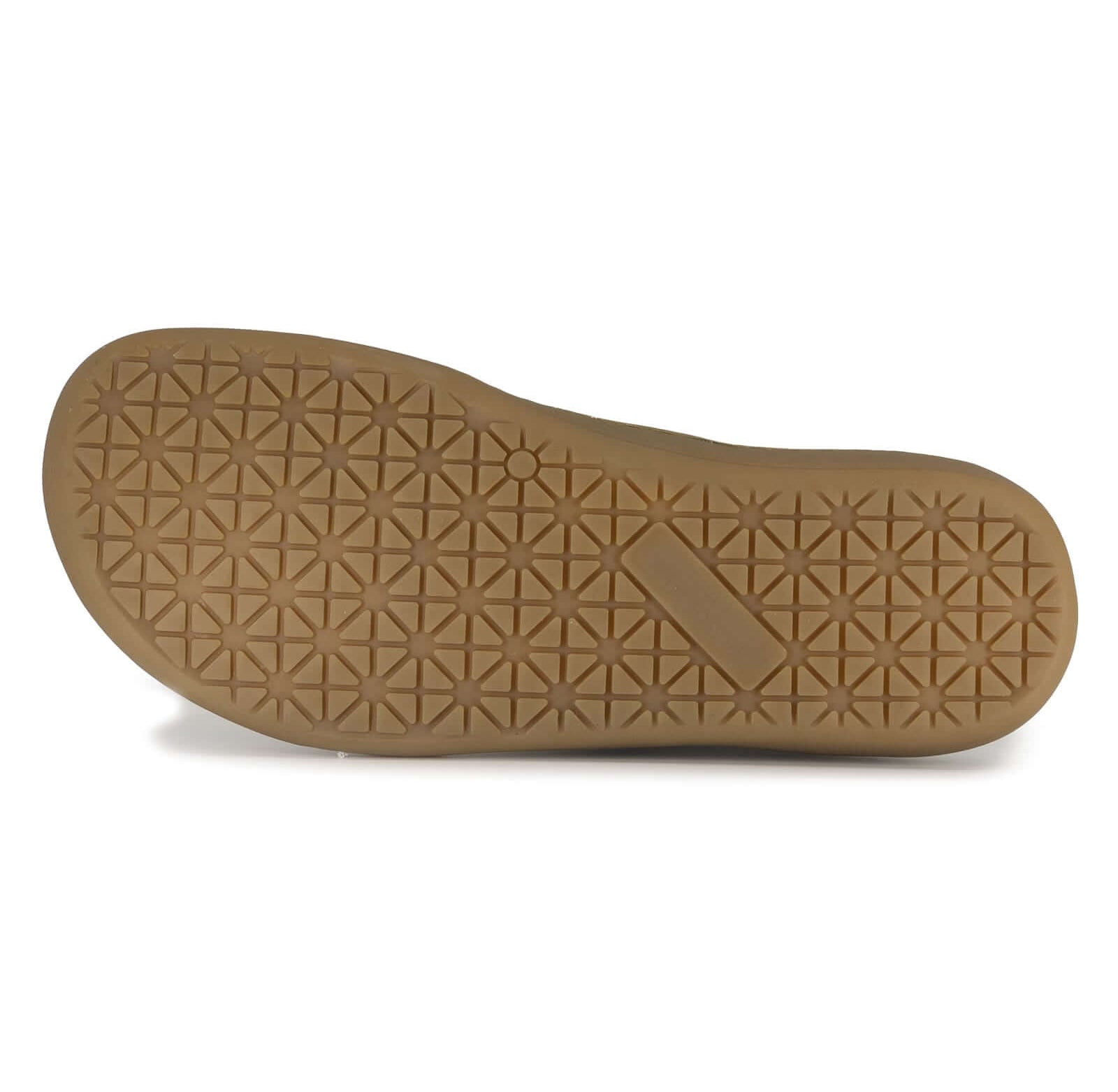 Gum zero drop sole of a shoe with geometric pattern on a white background
