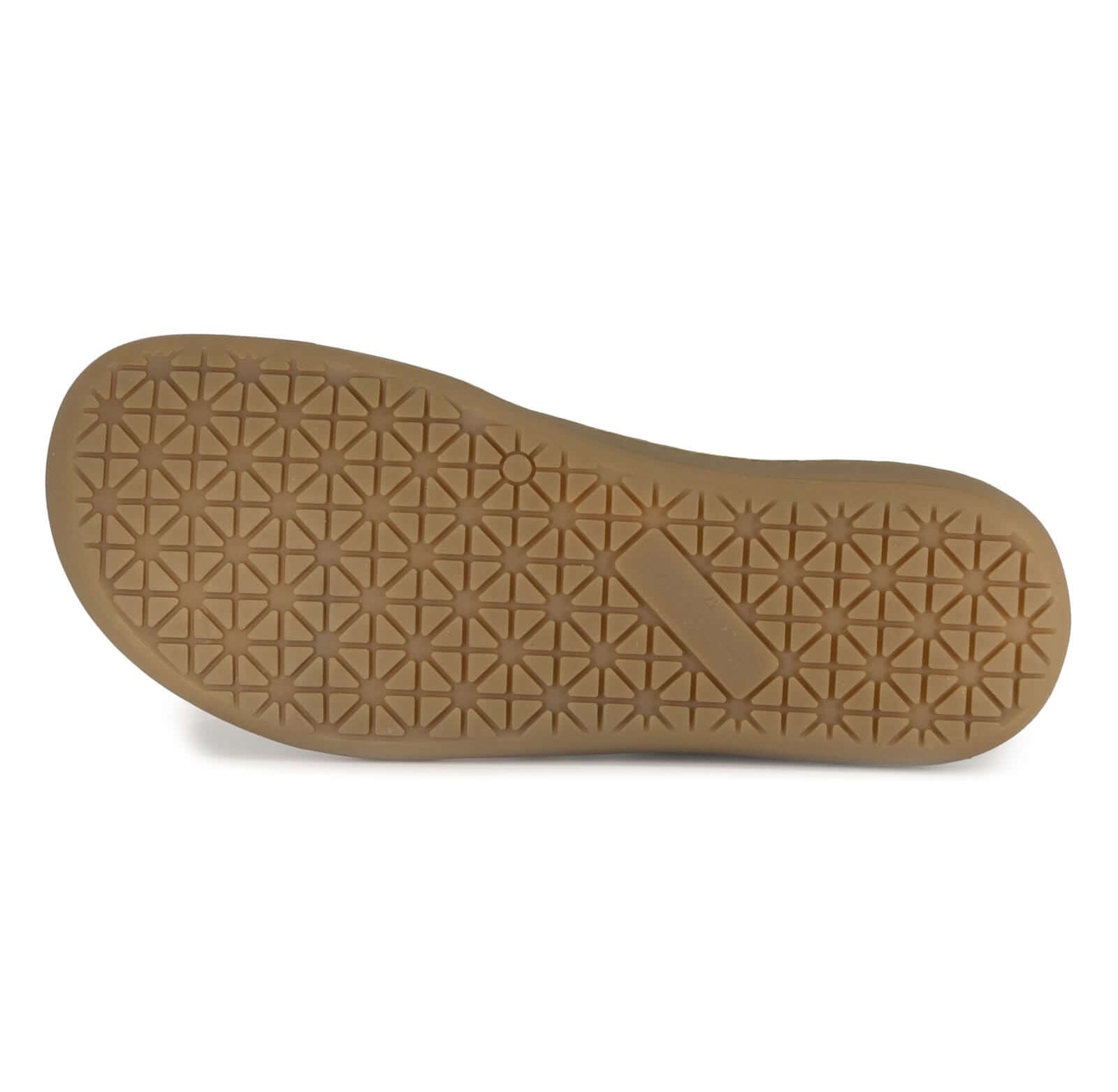 Gum sole of a shoe with geometric pattern on a white background