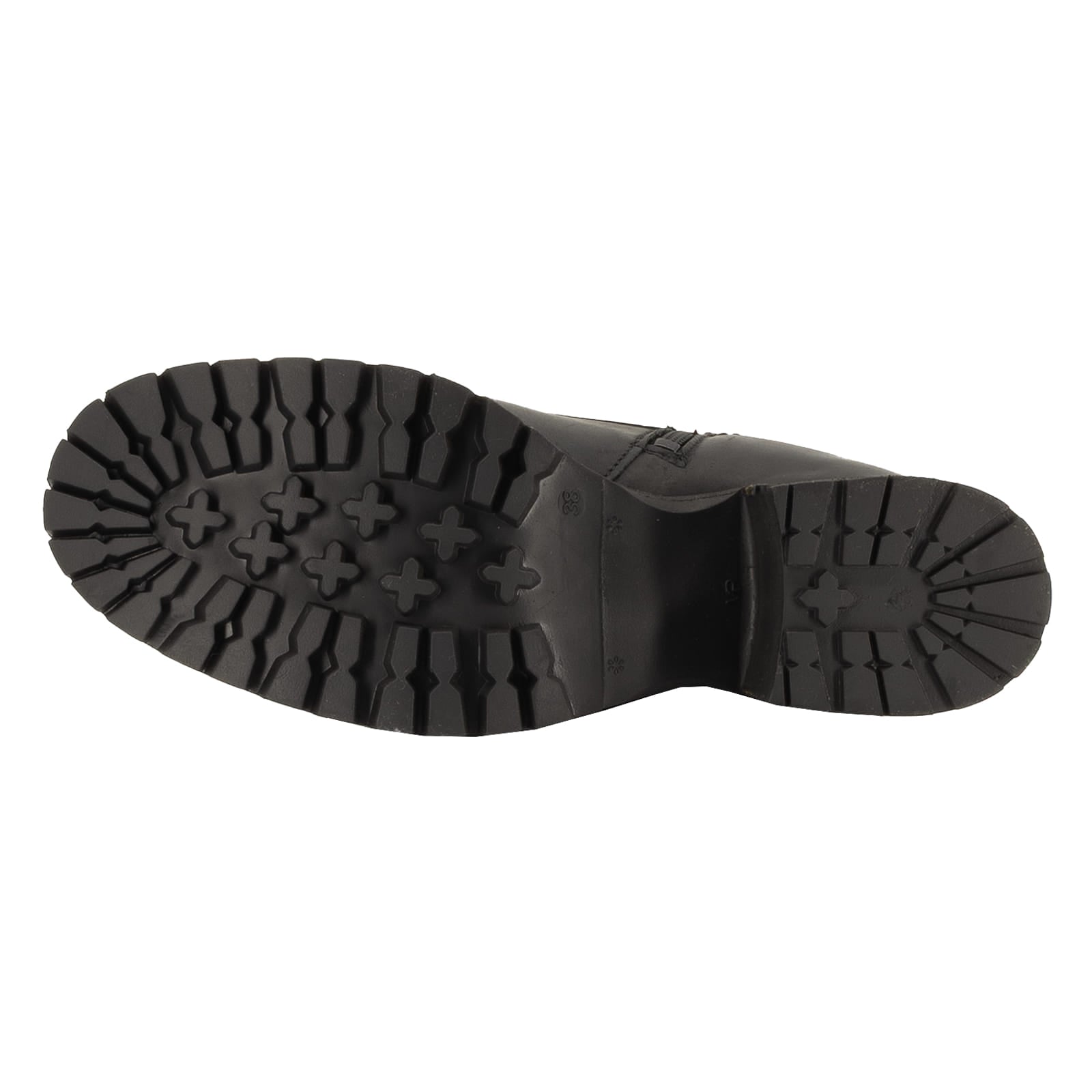 Outsole of black kensington 2 boots showing tread pattern
