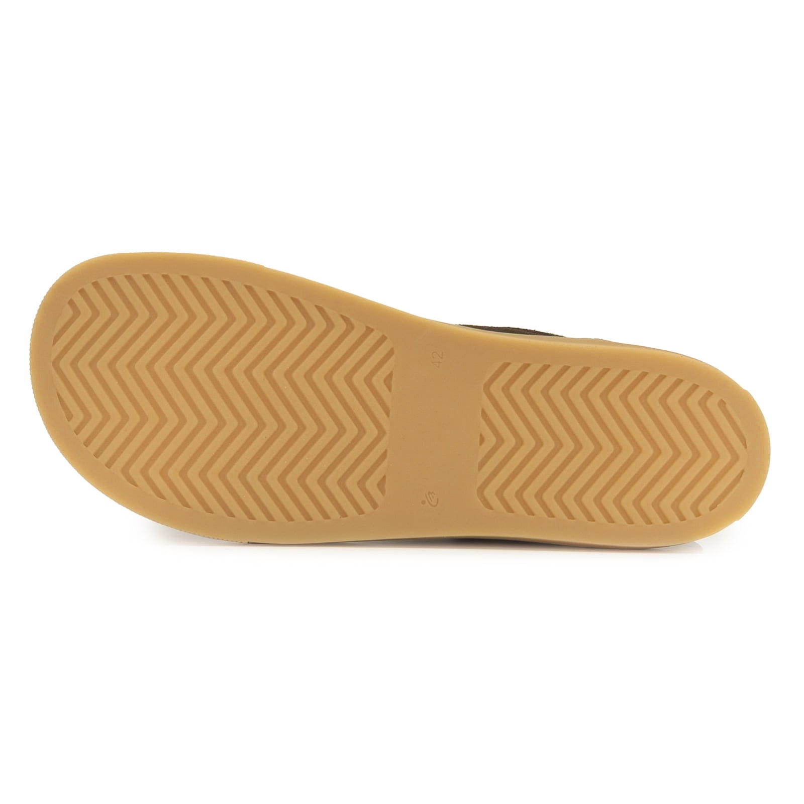 outsole of dark brown oak & hyde lawson barefoot shoes showing flexible tread and zero drop barefoot sole