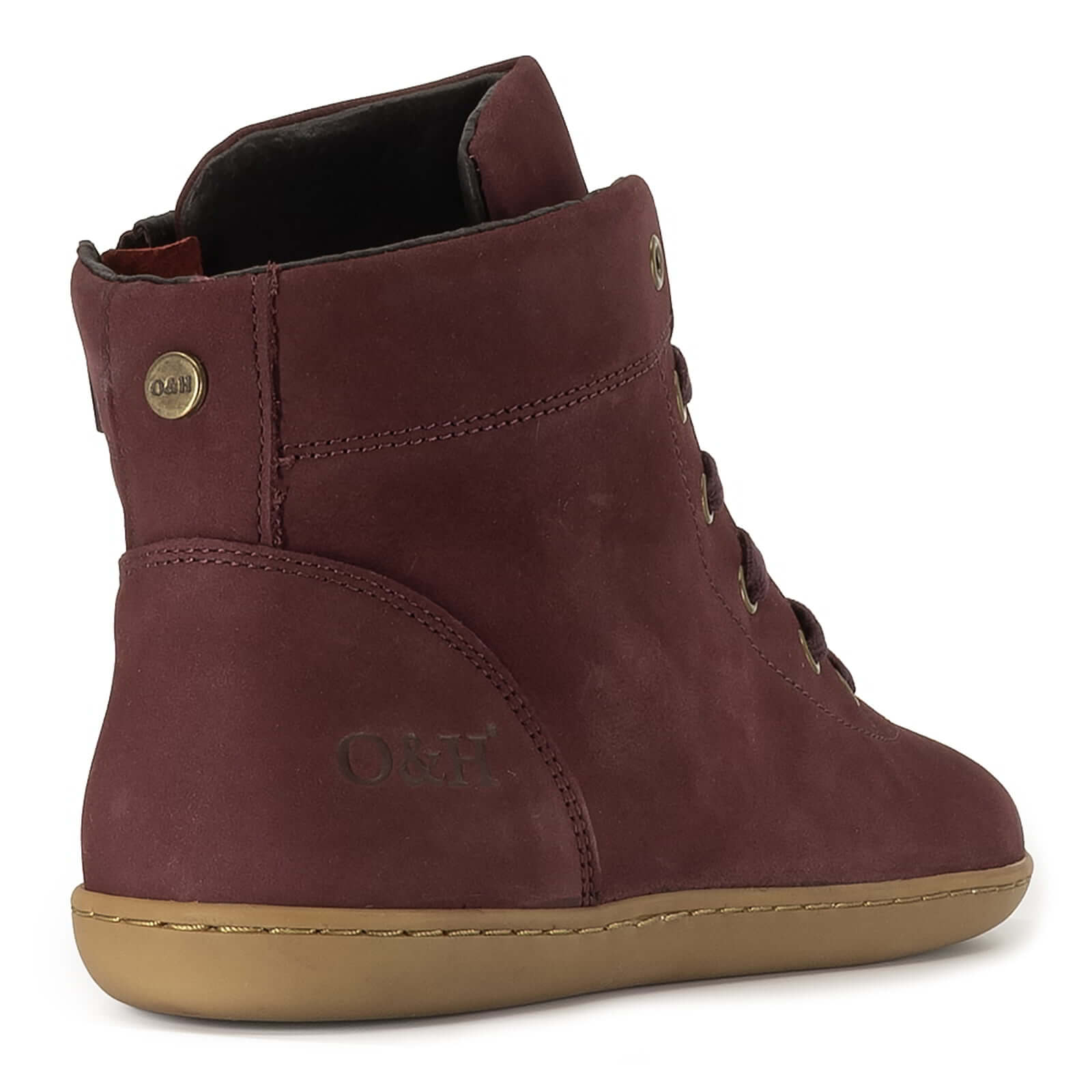 mulberry ruby wine oak & hyde boots rear view