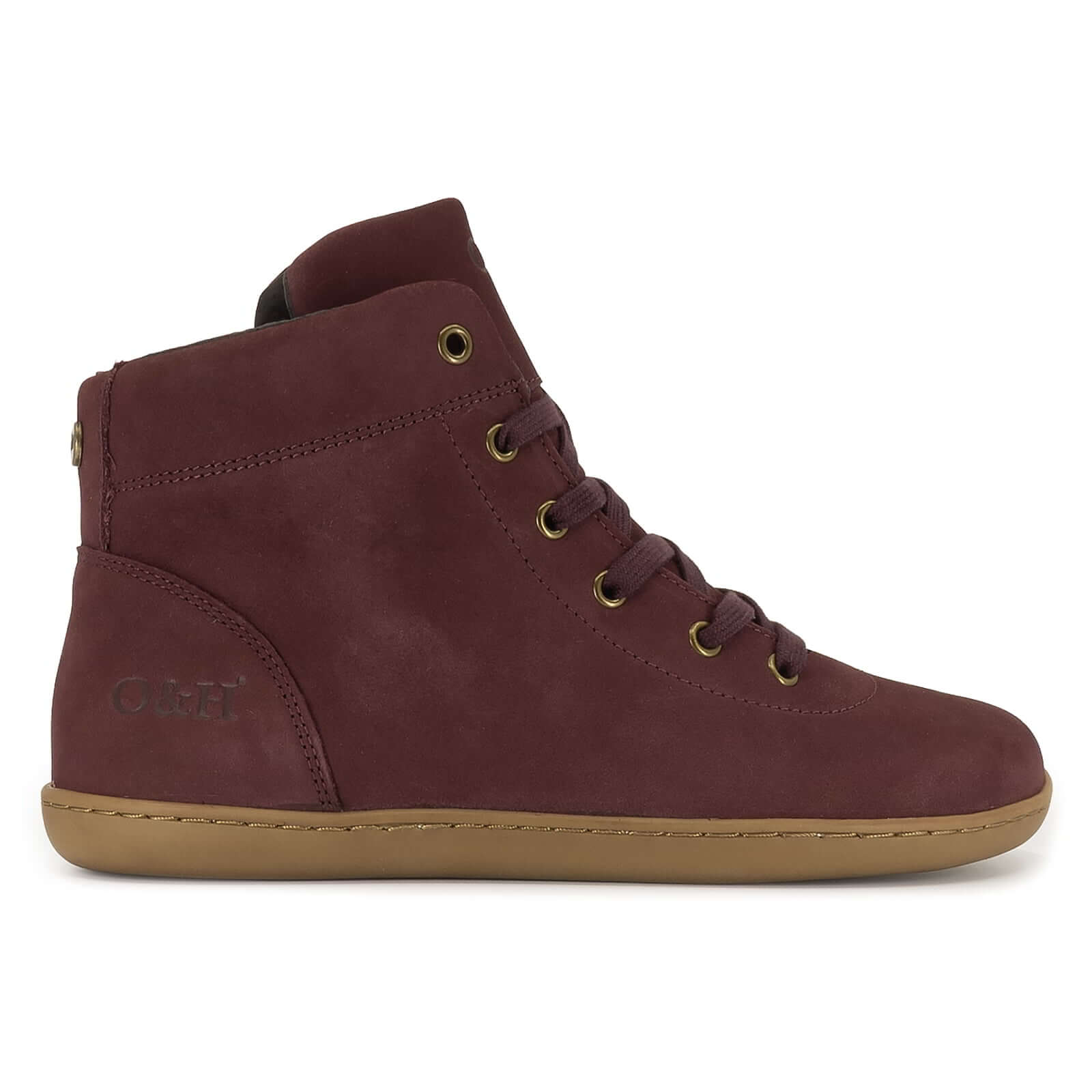 mulberry ruby wine oak & hyde boots side profile