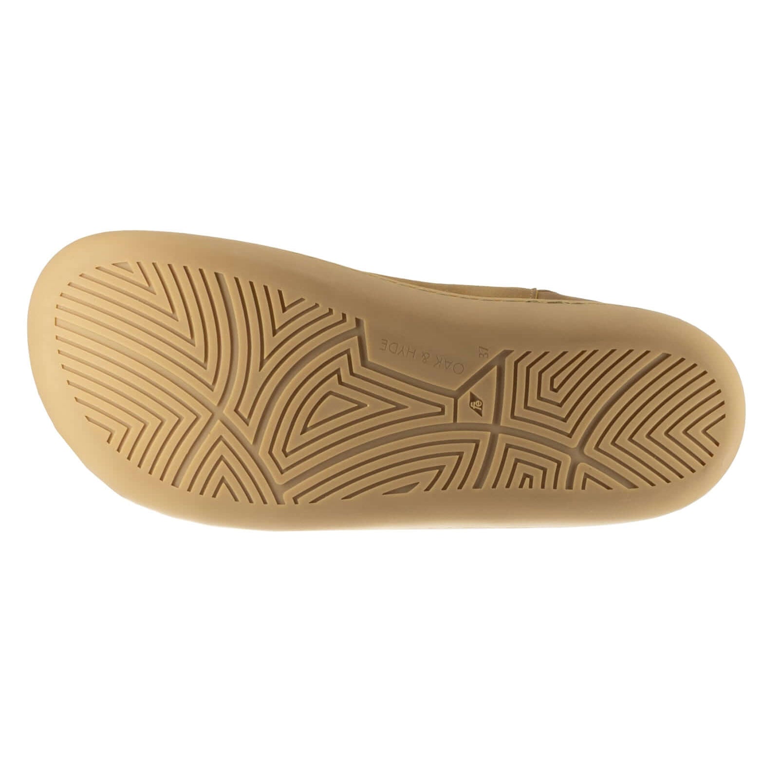 zero drop gum outsole showing tread on white background