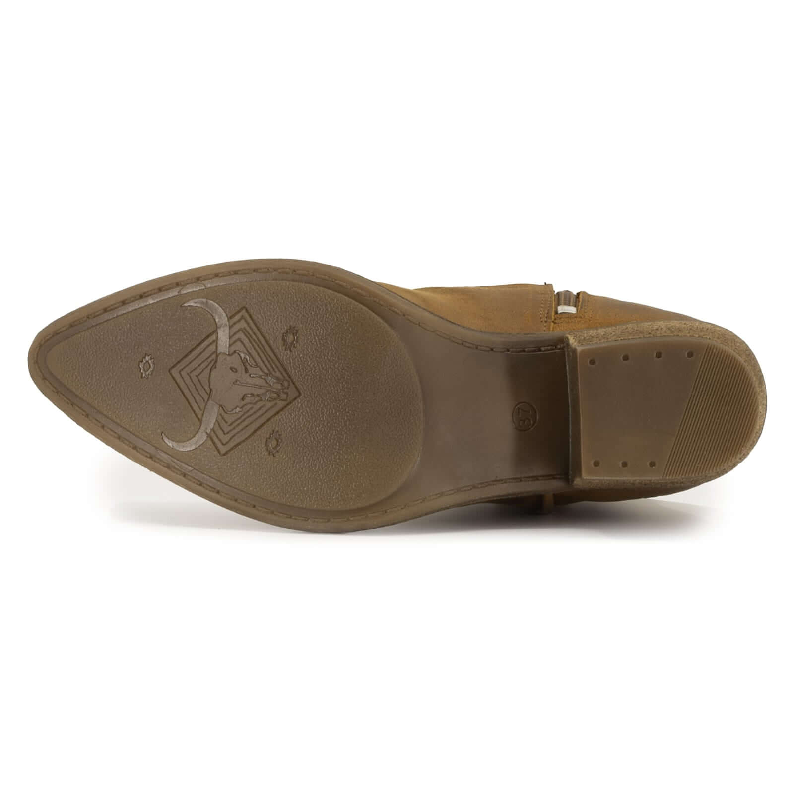 view of texan ankle boots showing the outsole and tread pattern