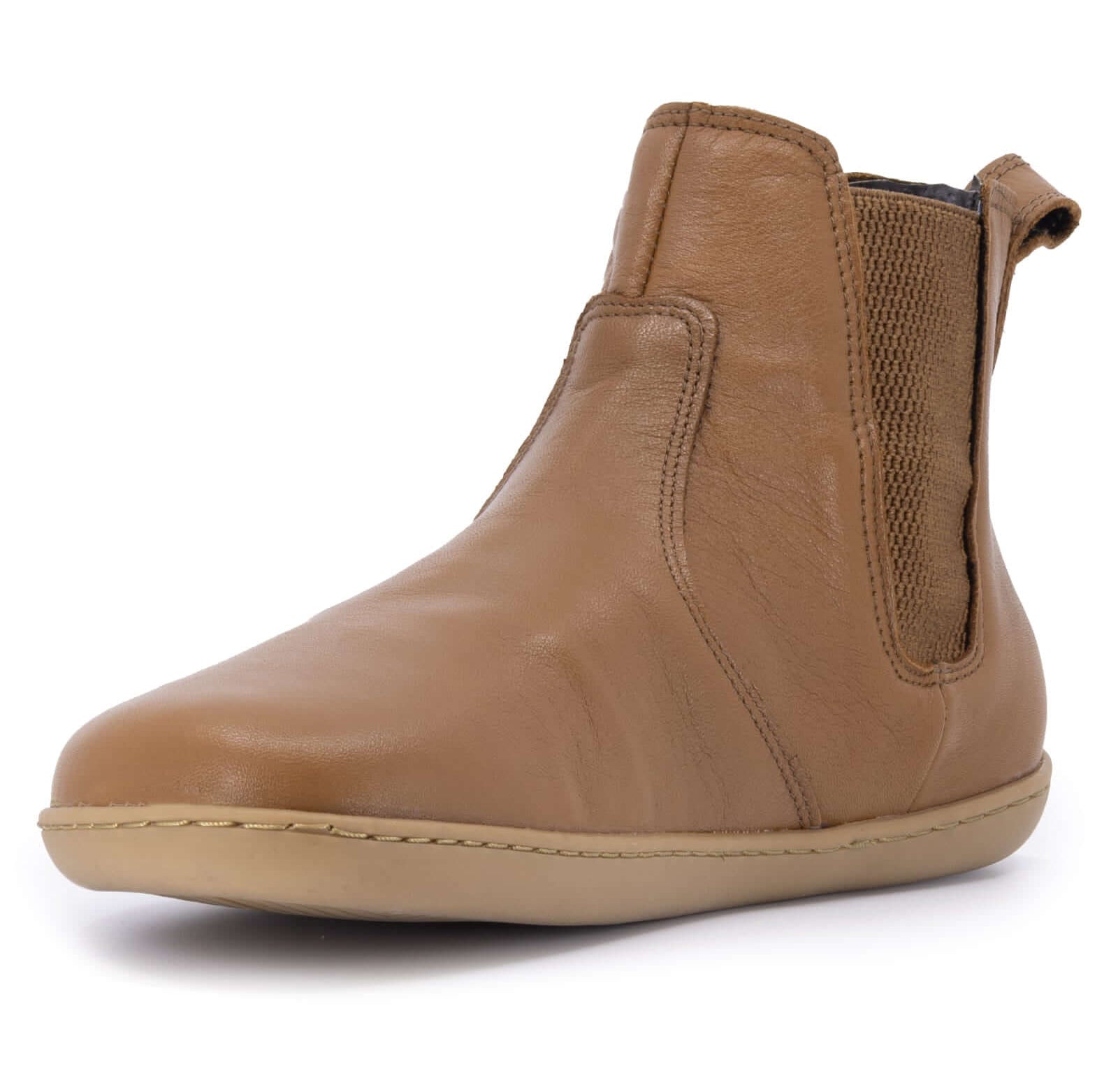 image showing toe box of tan leather chelsea boots