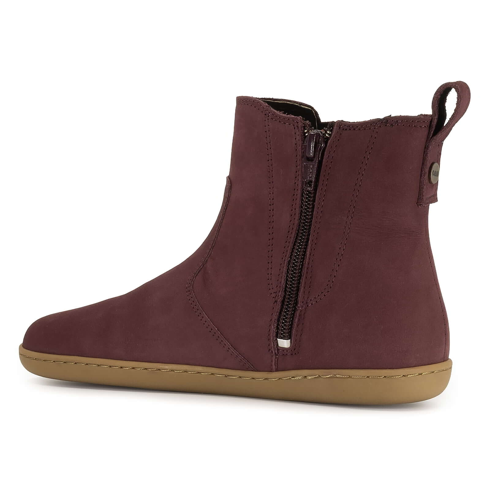 inside angled view of willow zip barefoot Chelsea boots showing inside zip