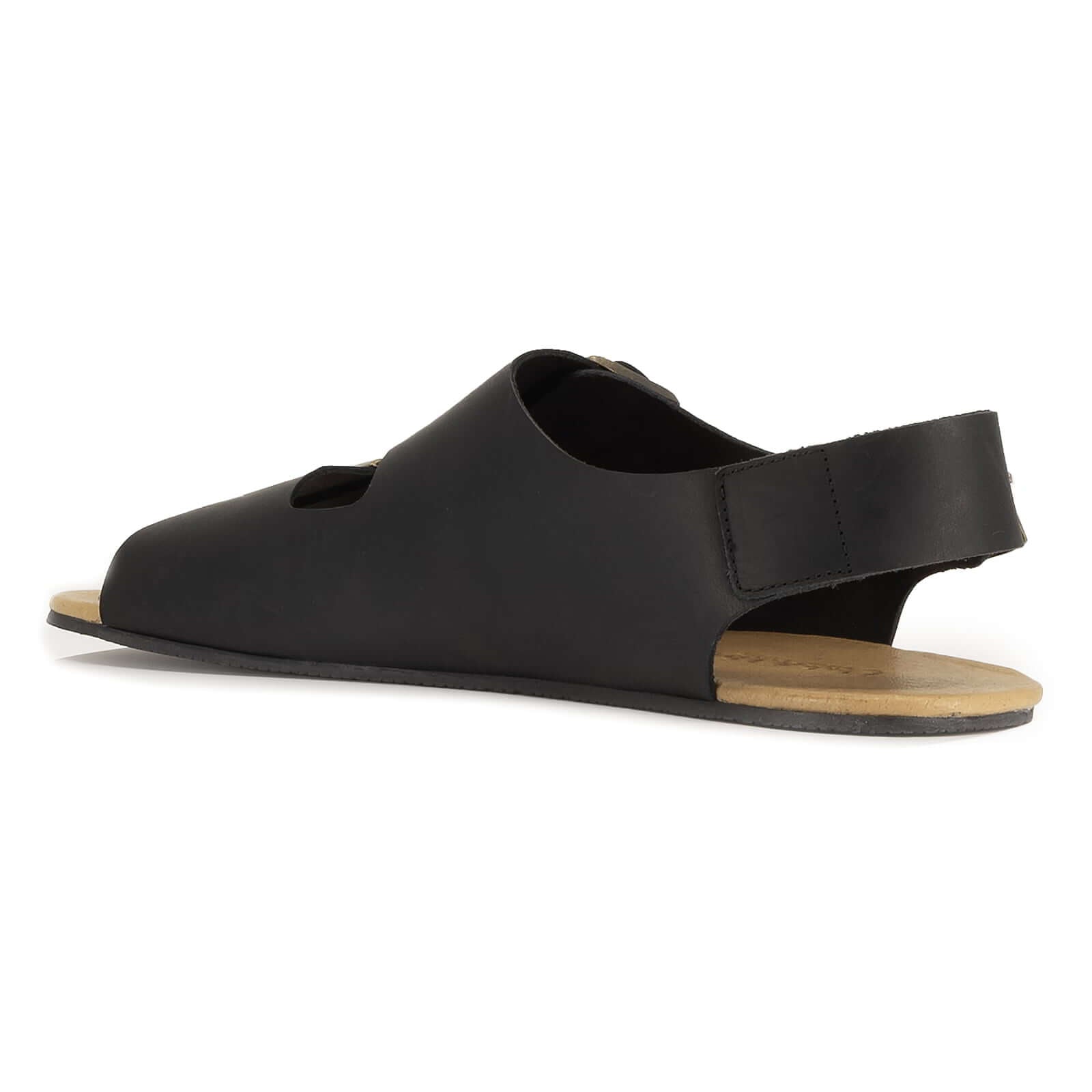 side view of black oak & hyde wisteria barefoot sandals showing minimalist profile and flexible sole
