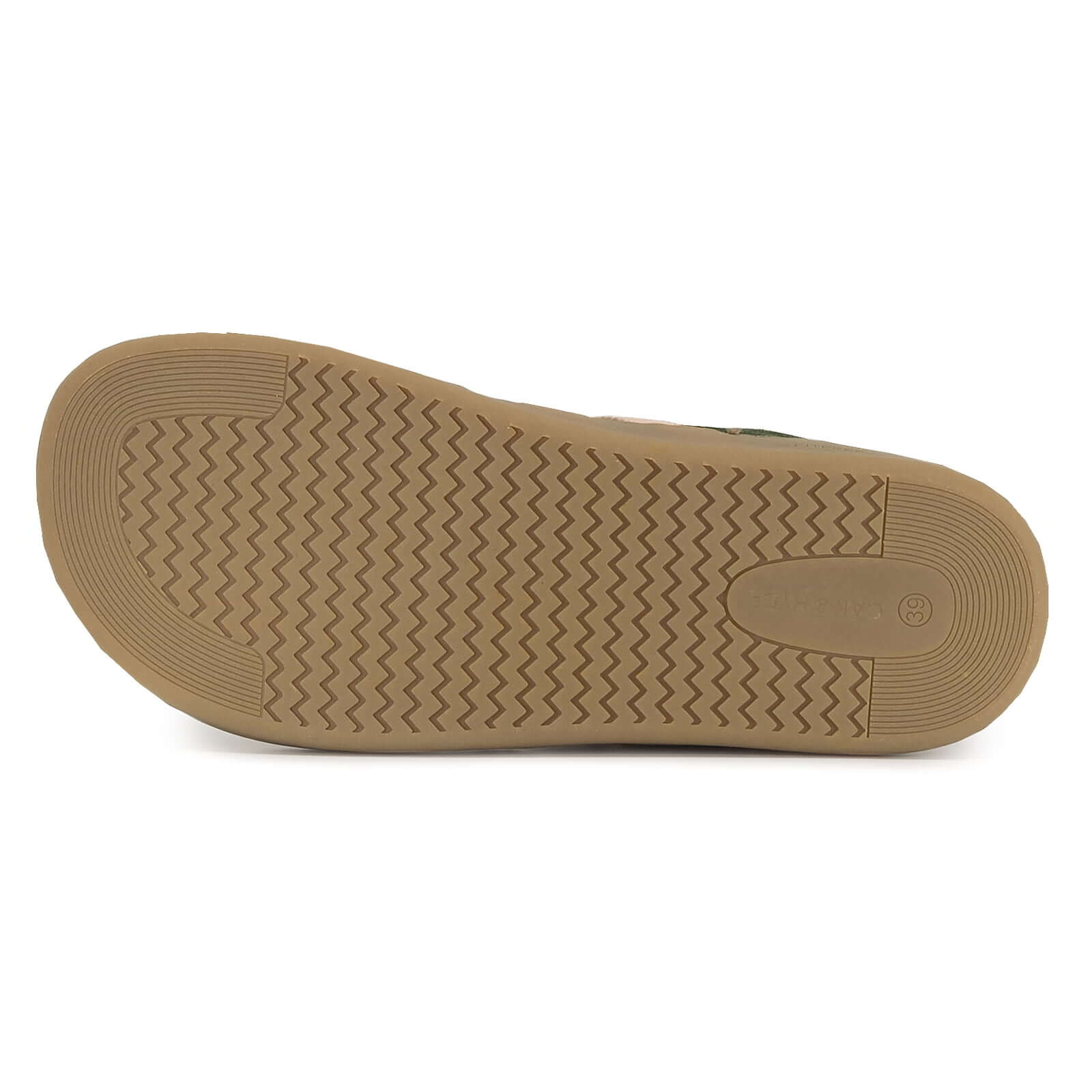 zero drop outsole of womens larch barefoot trainers showing tread pattern