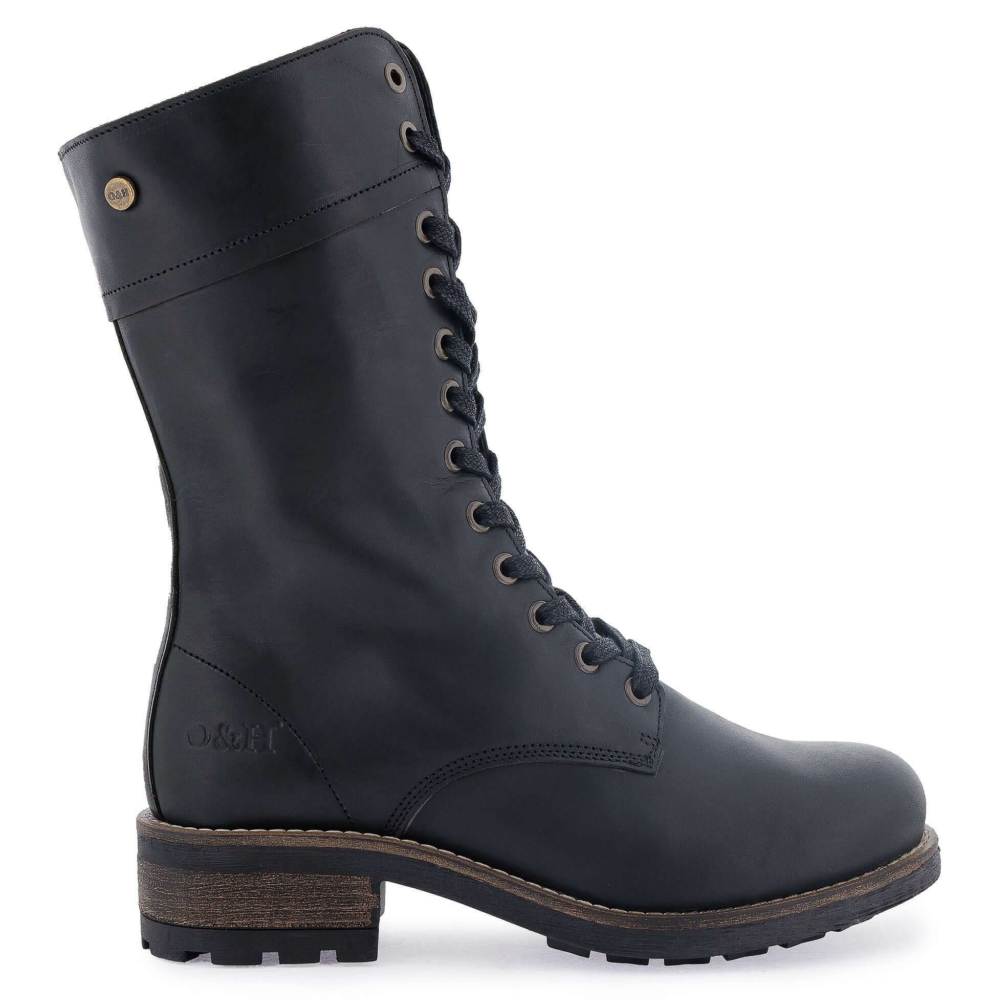 Mid Calf Combat Boots Women Oak Hyde Bridge 12 Women's Military