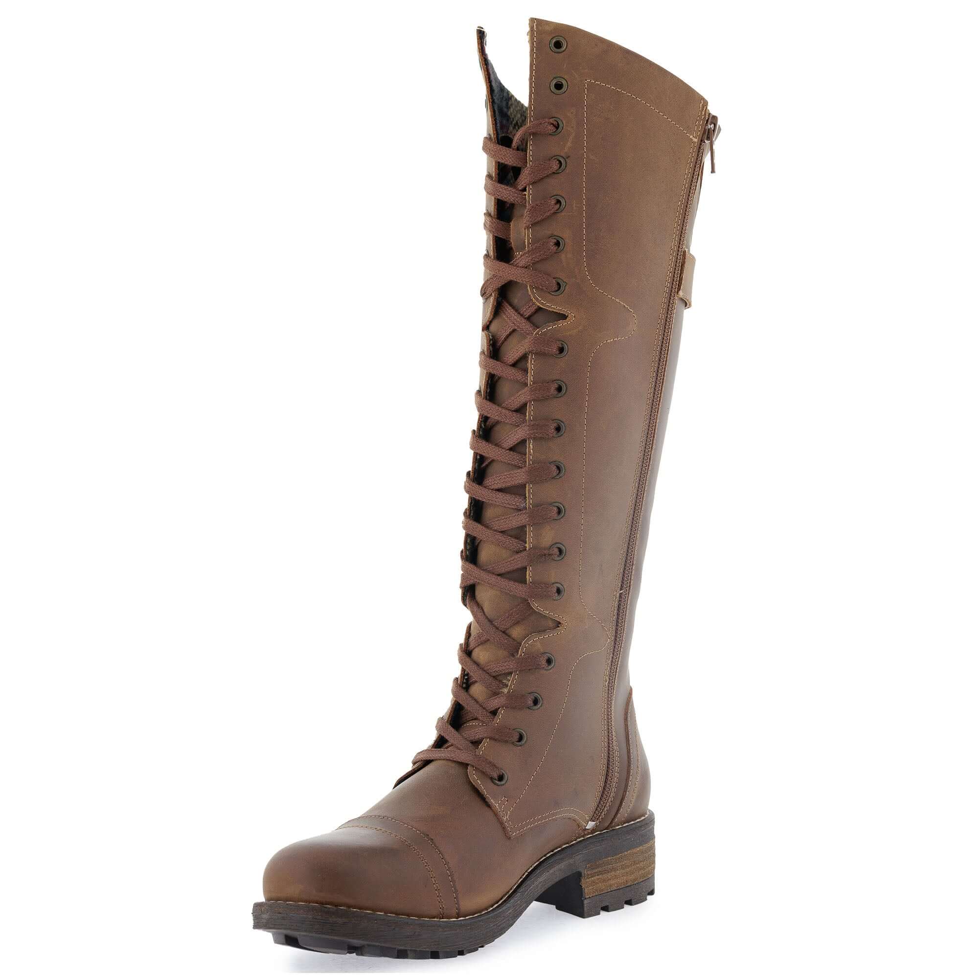 Oak Hyde Womens Bridge 18 Tall Leather Boots Cesar Cognac