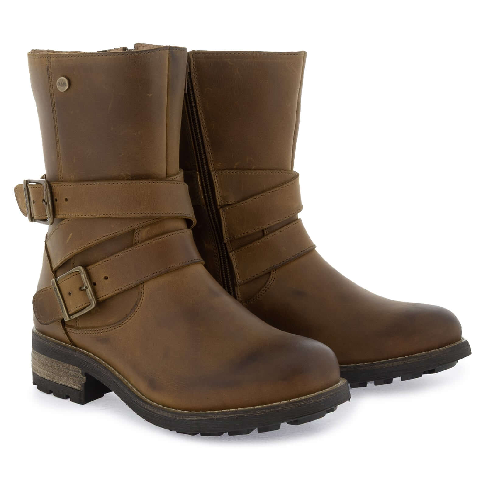 Oak Hyde Bridge Demi Womens Biker Boots Tan Brown