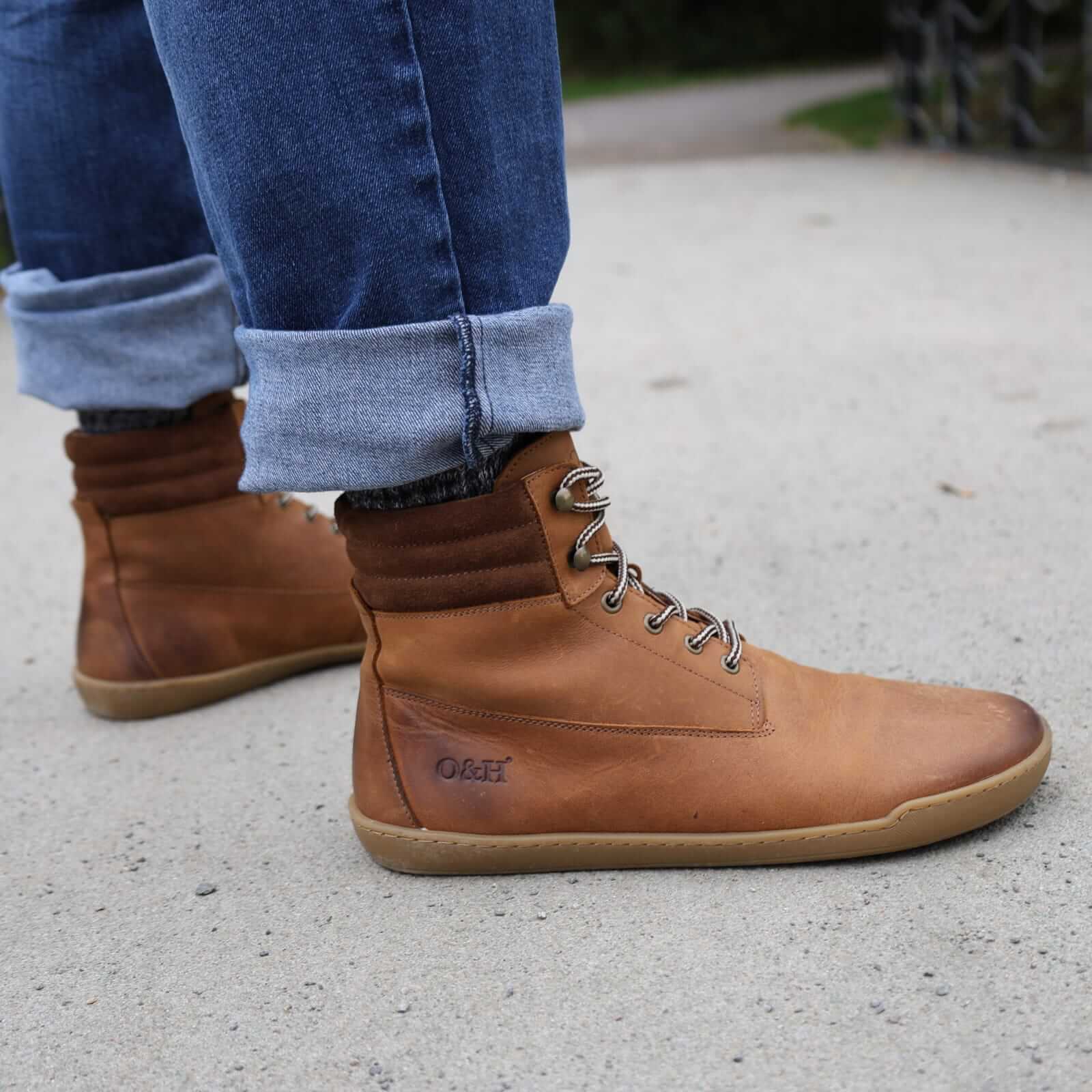 Oak Hyde Hawthorne Men's Barefoot Ankle Boots Dark Brown