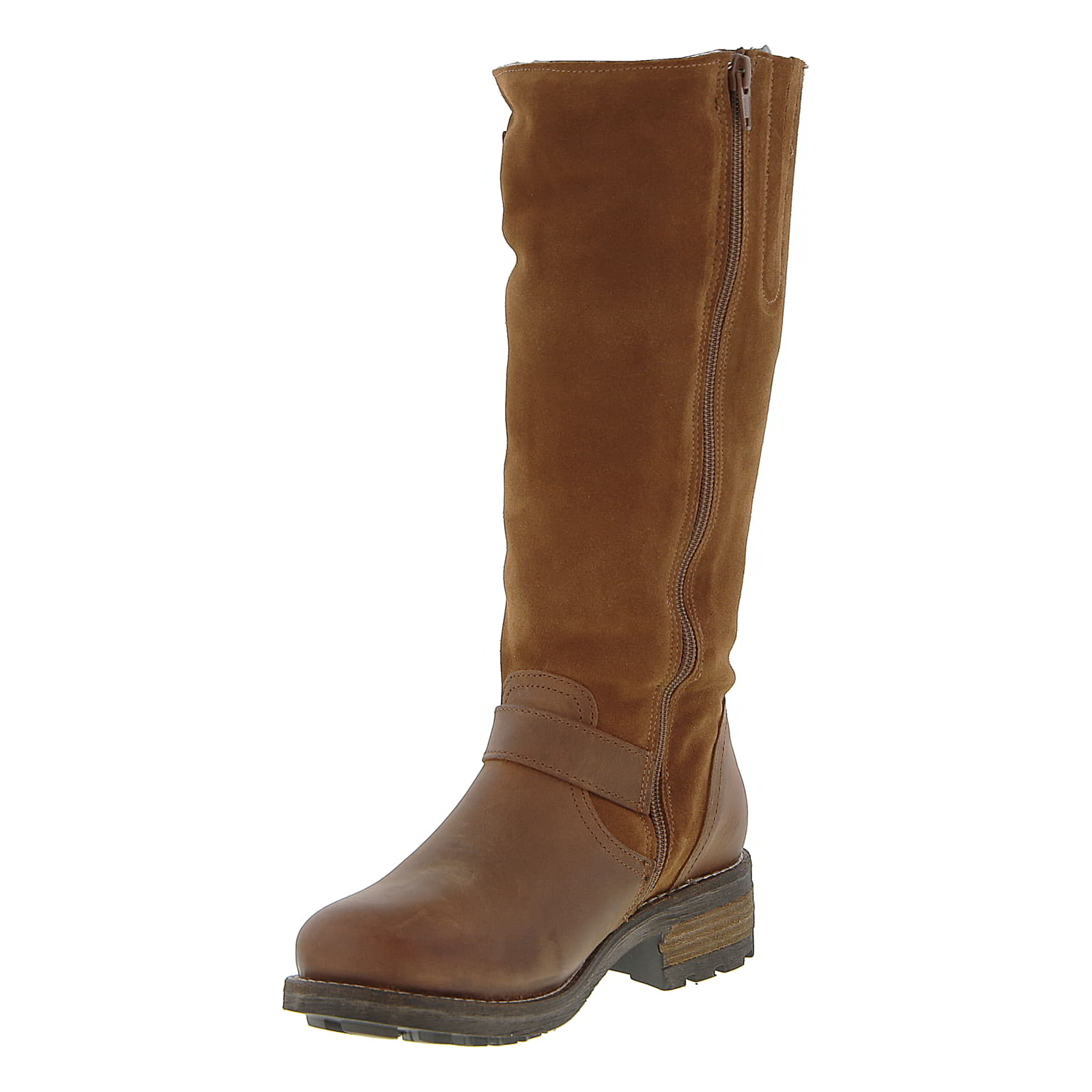 Womens Bridge Fur Lined Tall Country Boots - Cognac