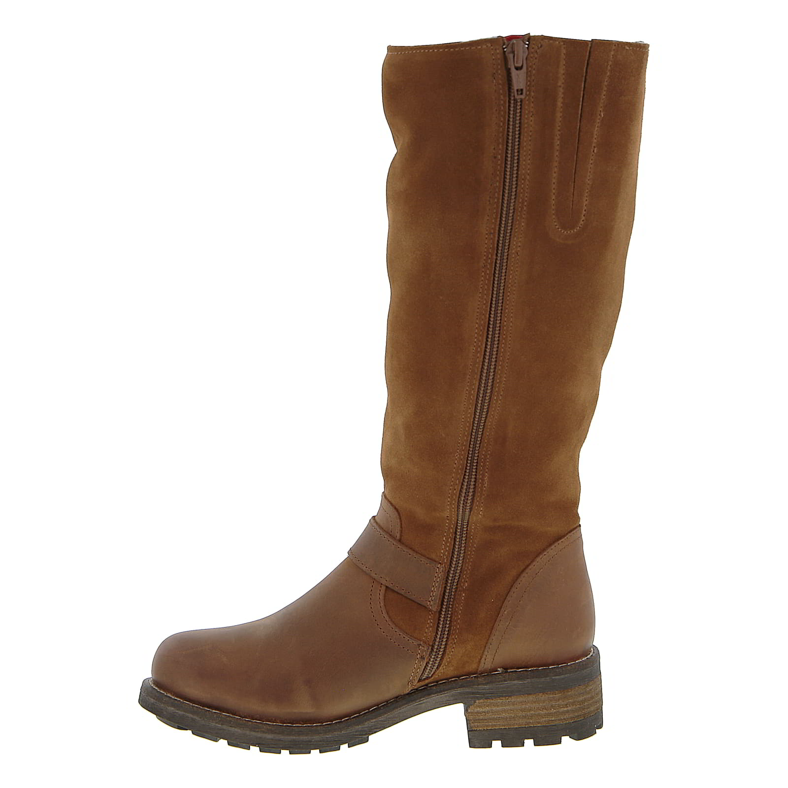 Womens Bridge Fur Lined Tall Country Boots - Cognac