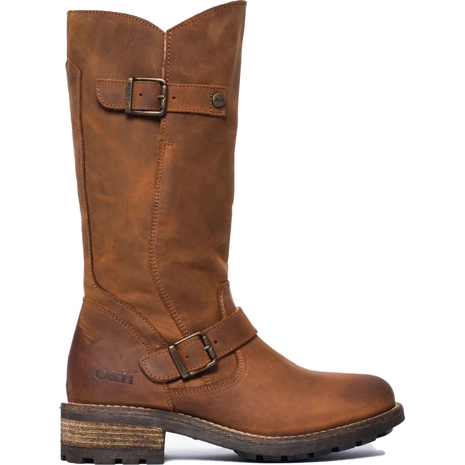 Crest Womens Tall Leather Boots - Cognac