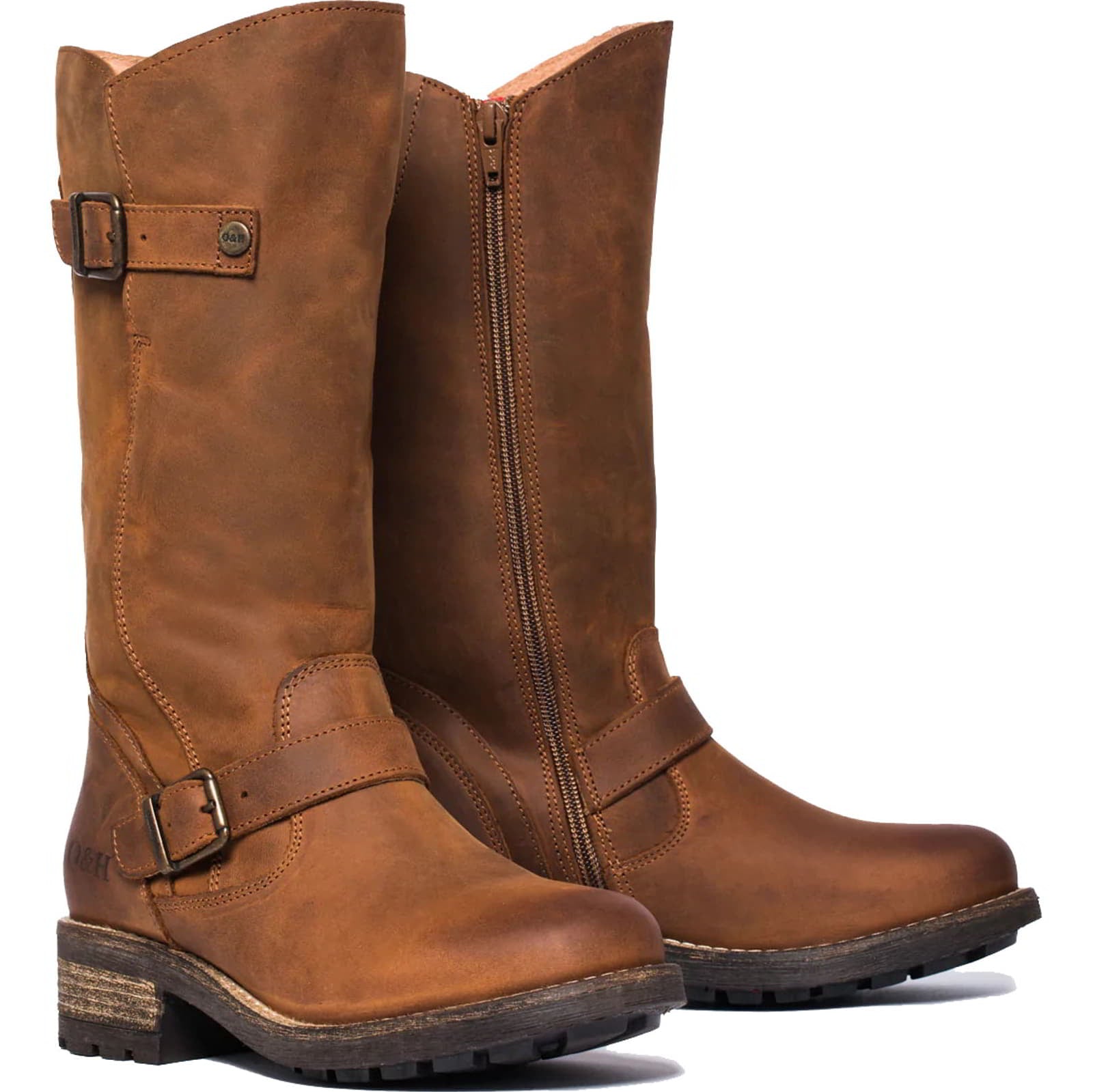 Crest Womens Tall Leather Boots - Cognac