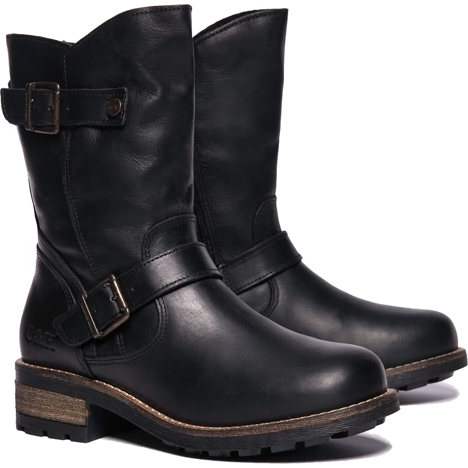 Womens Crest Demi Mid Calf Country Boots - Black
