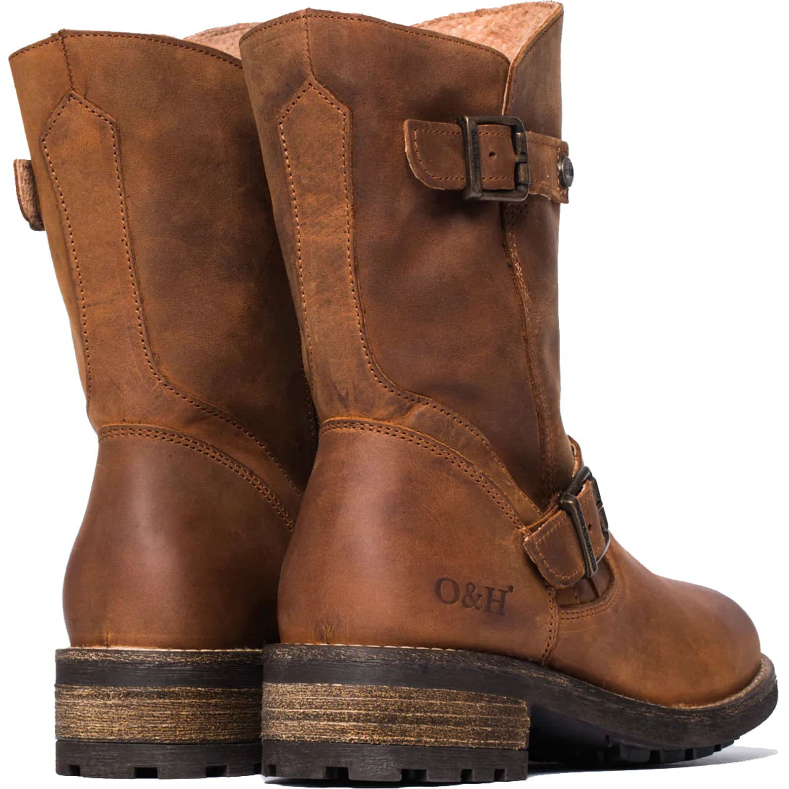 Womens Crest Demi Mid Calf Country Boots - Cognac