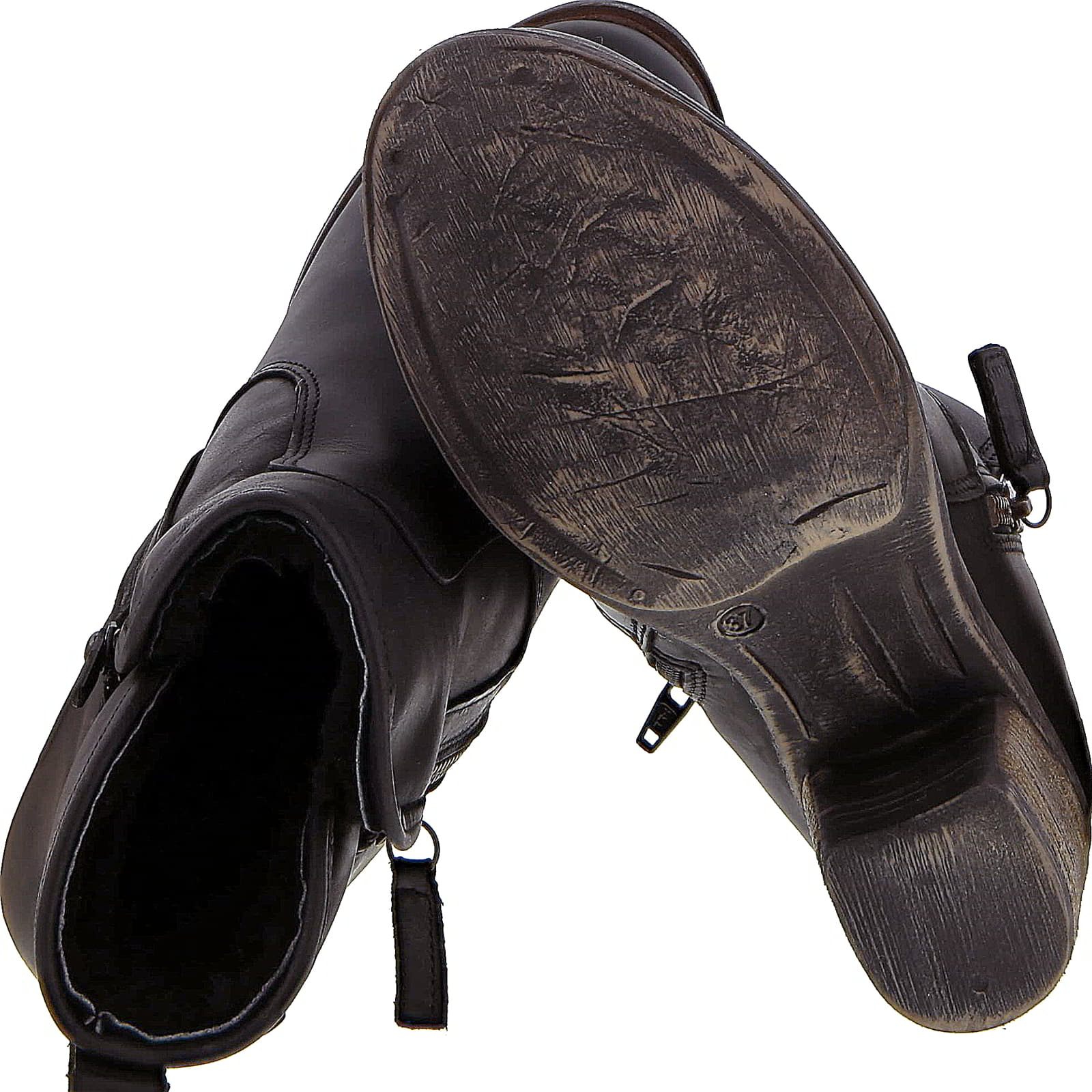 Womens Eastside Lambsfur Lined Western Ankle Boots - Black