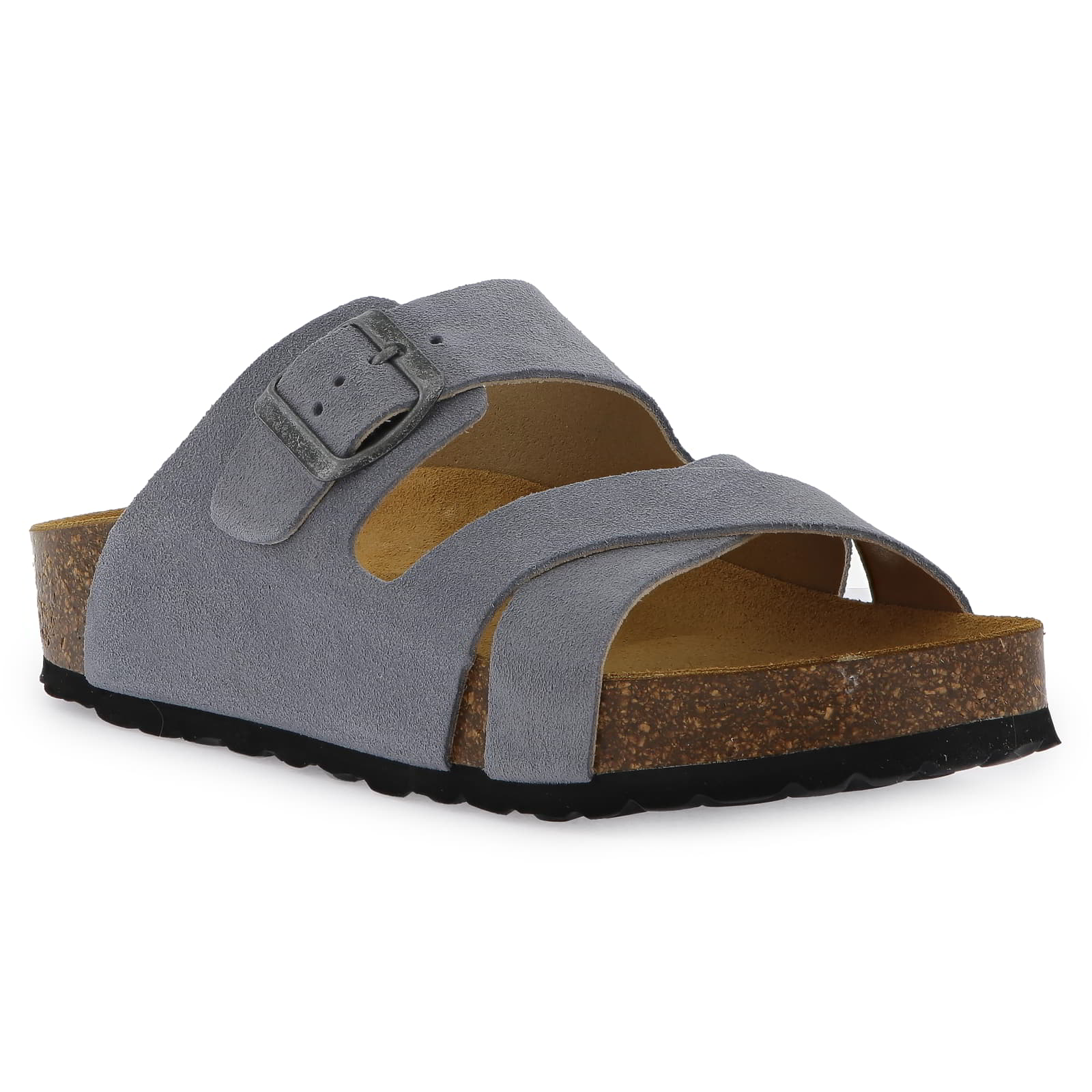 Womens Elche Mid Platform Slide Sandals - Denim