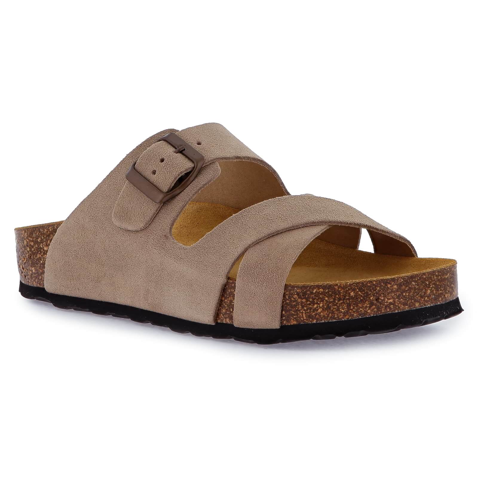 Womens Elche Mid Platform Slide Sandals - Piedra