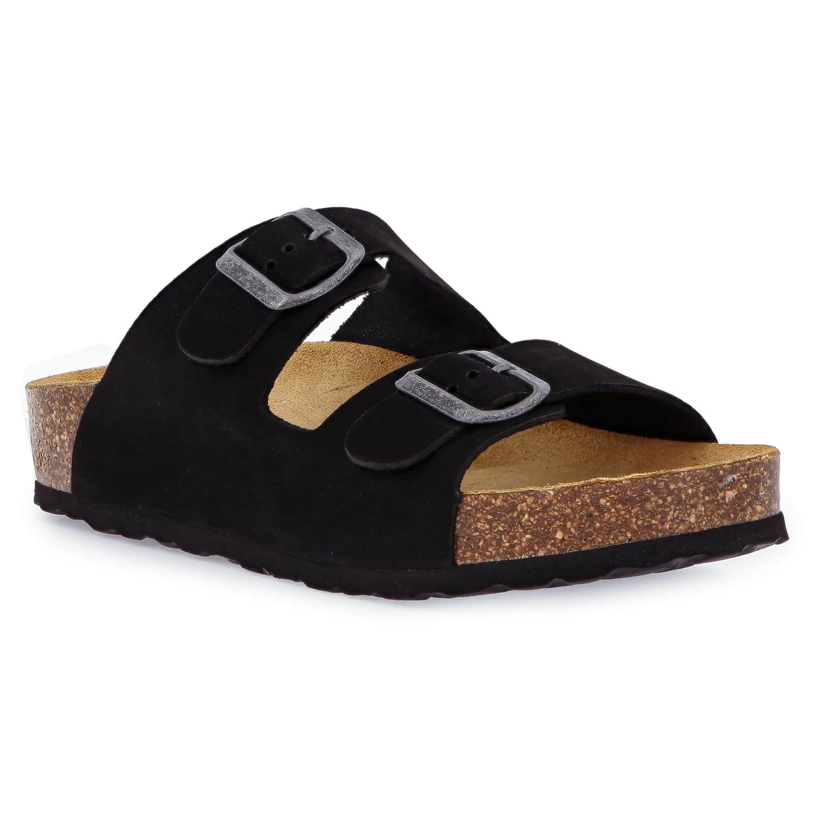 Womens Malaga Mid Platform Slide Sandals - Black