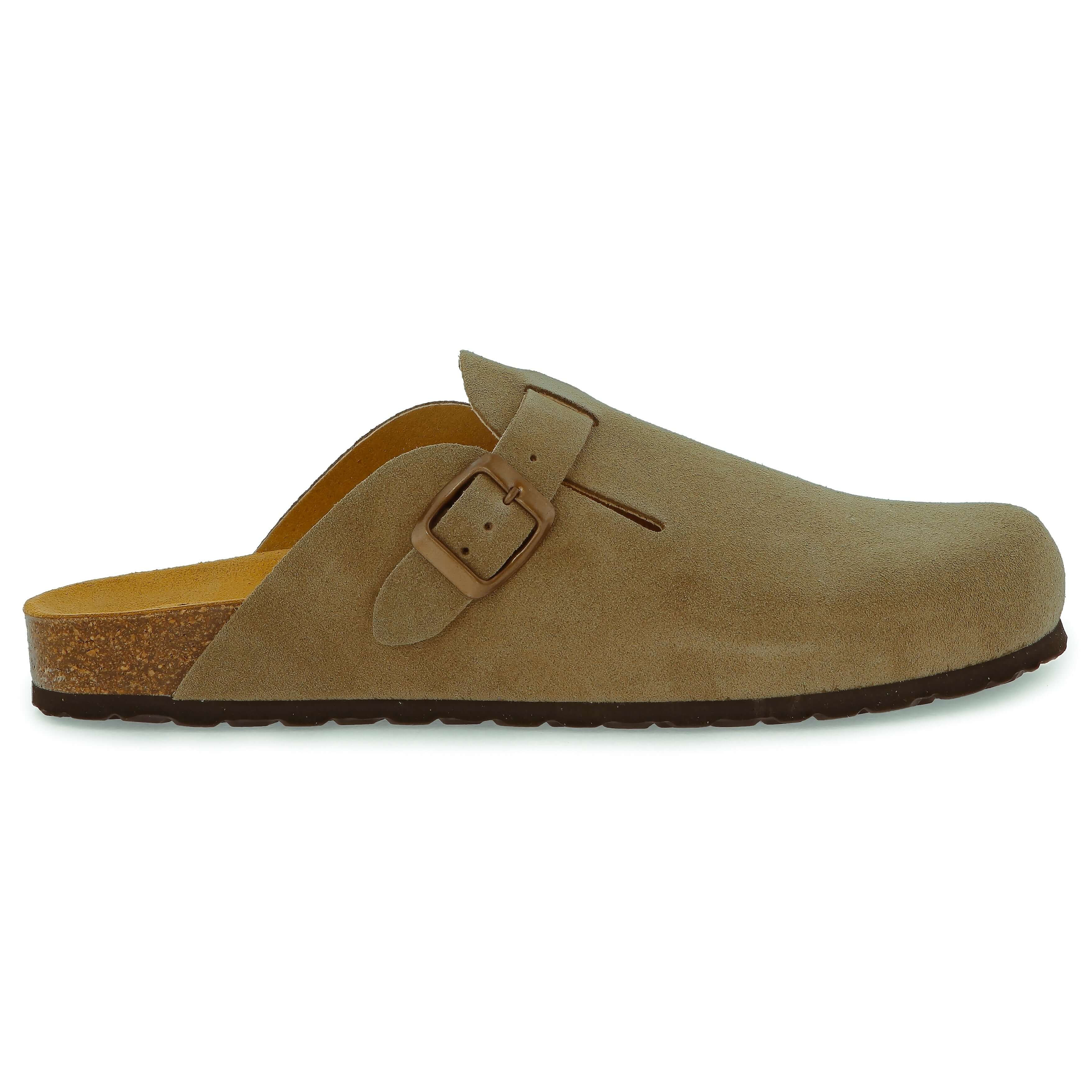 Mens Sir Gibraltar Leather Clogs - Light Khaki