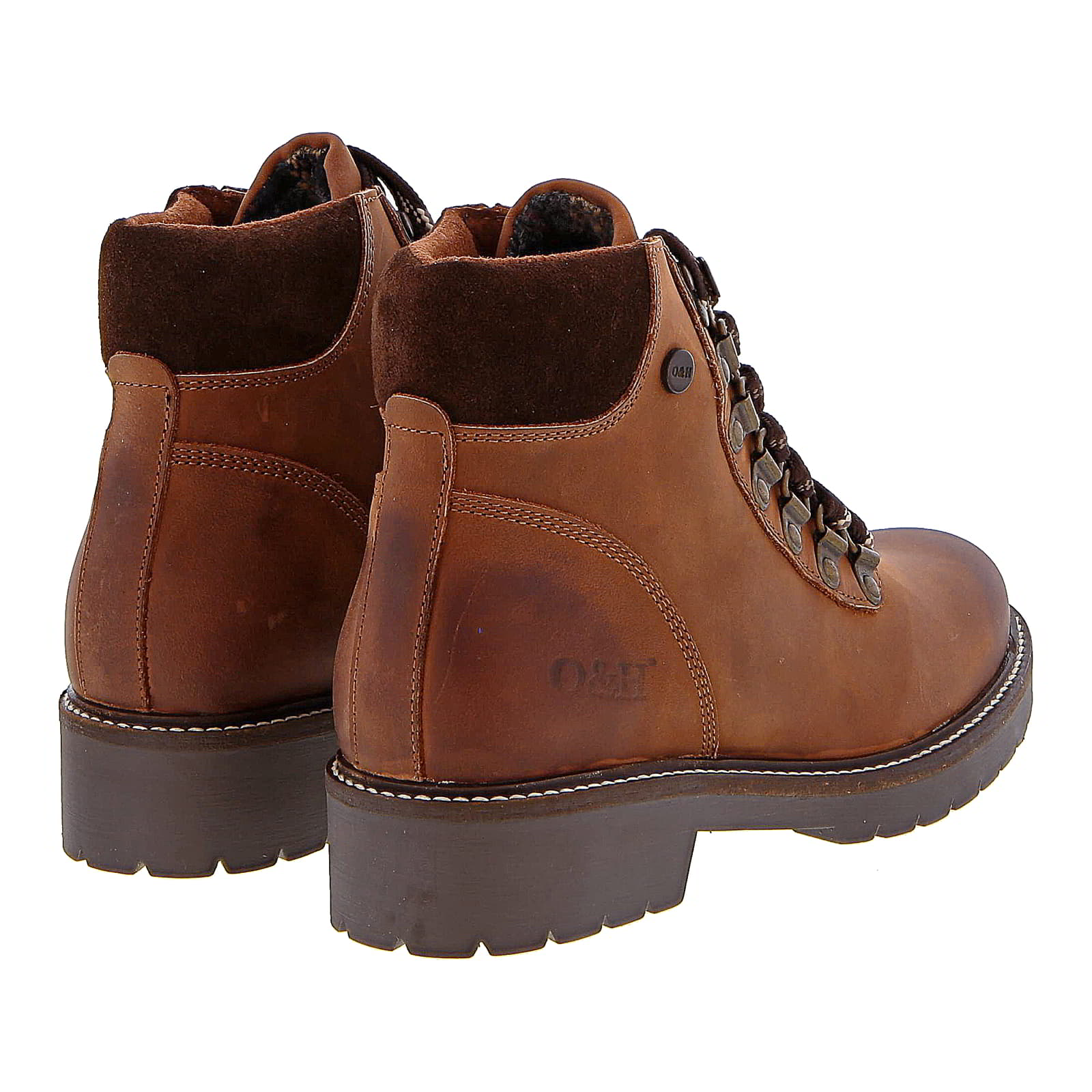Womens Sierra Nevada Leather Hiker Ankle Boots - Cognac