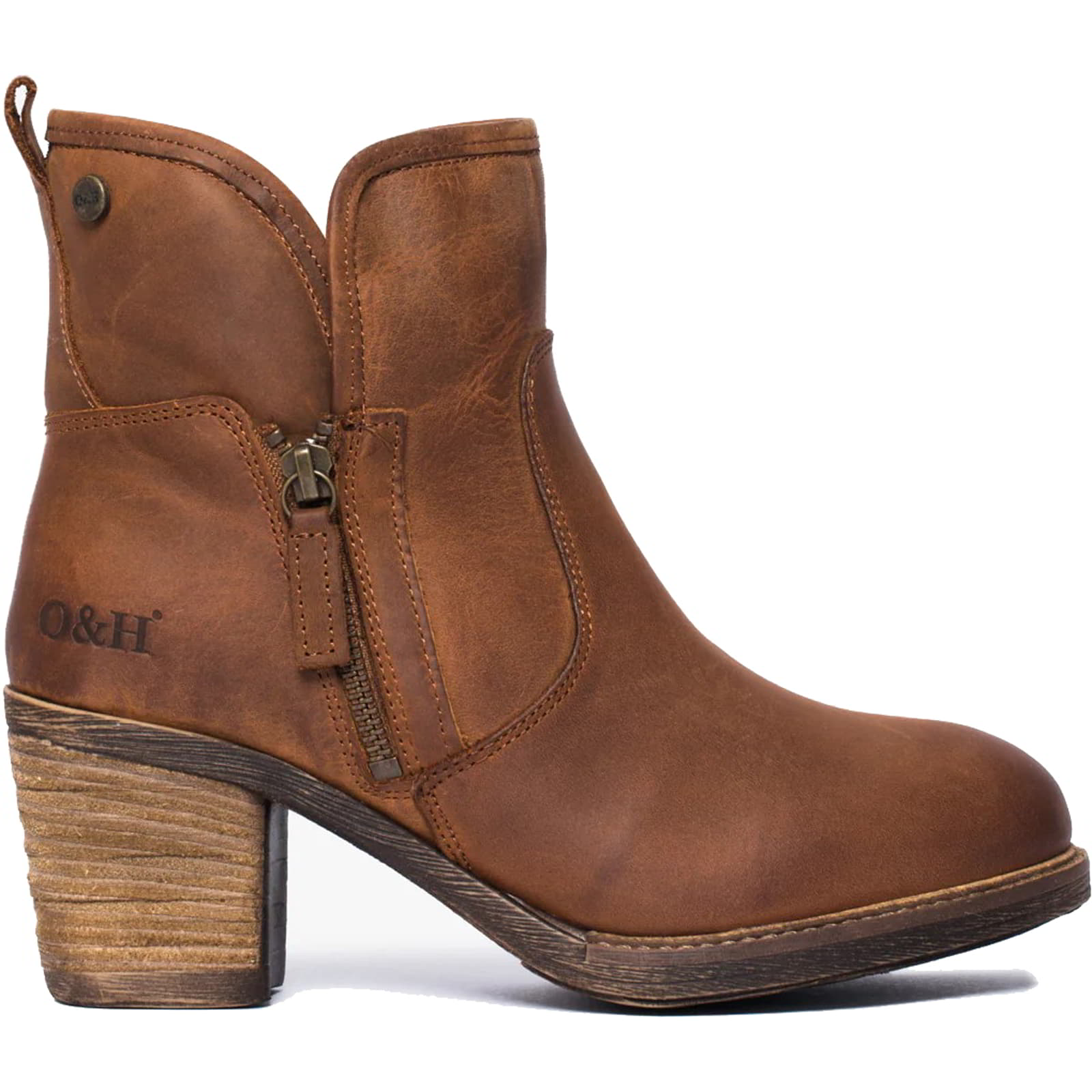 Womens Eastside Western Ankle Boots - Cognac