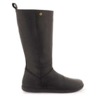 Black mid calf barefoot boot on a white background