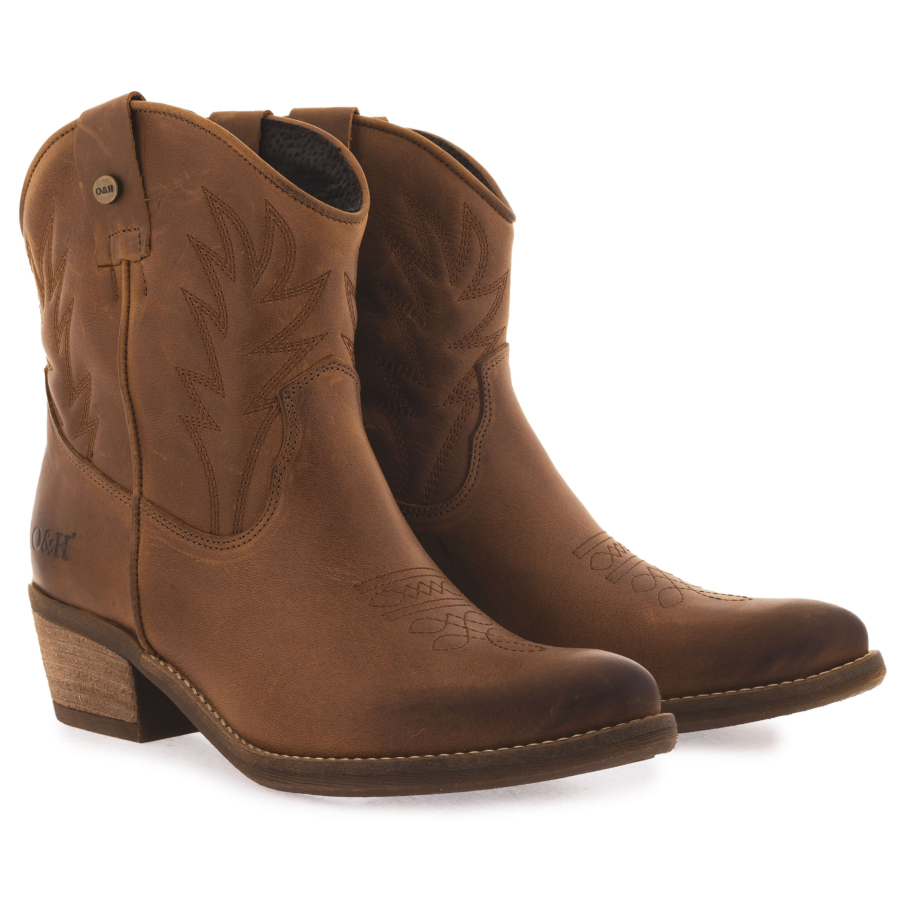 pair view of texan ankle boots in tan