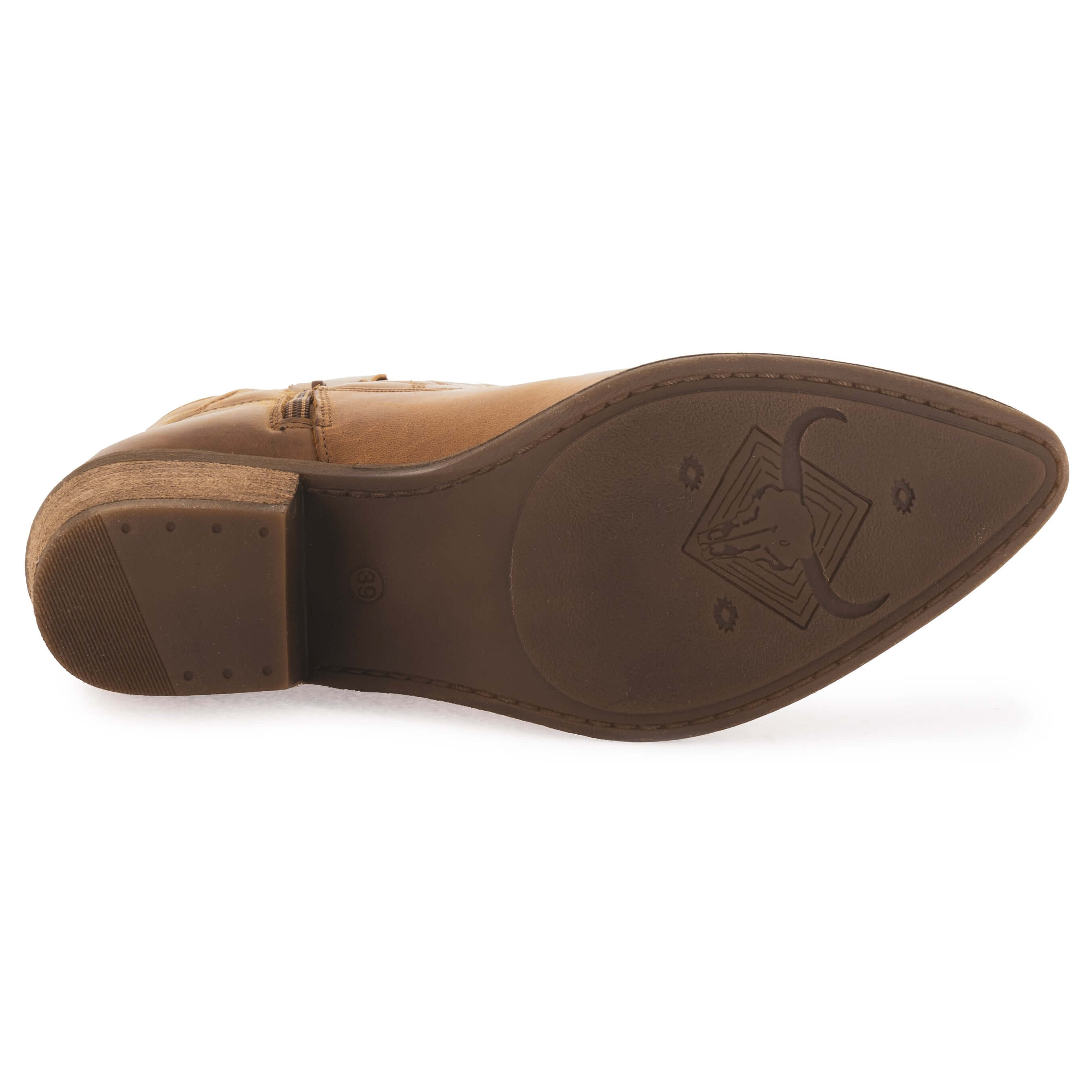 view of texan ankle boots showing the outsole