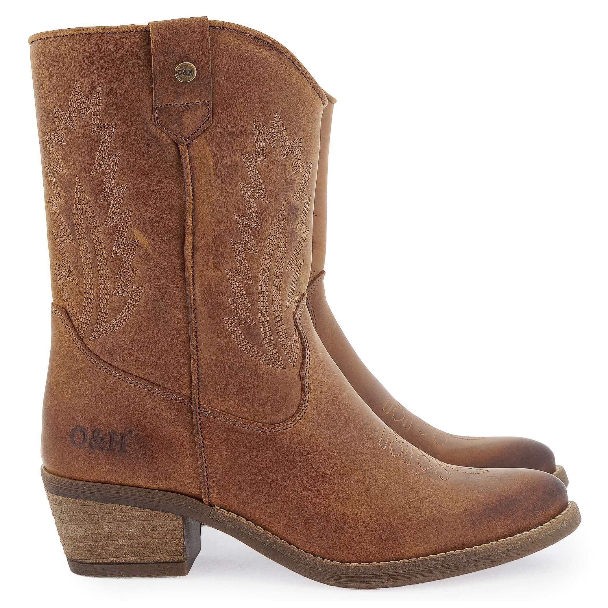 TEXAN STYLE COGNAC LEATHER BOOTS