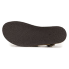 zero drop outsole of mens acacia back strap sandals in brown showing tread