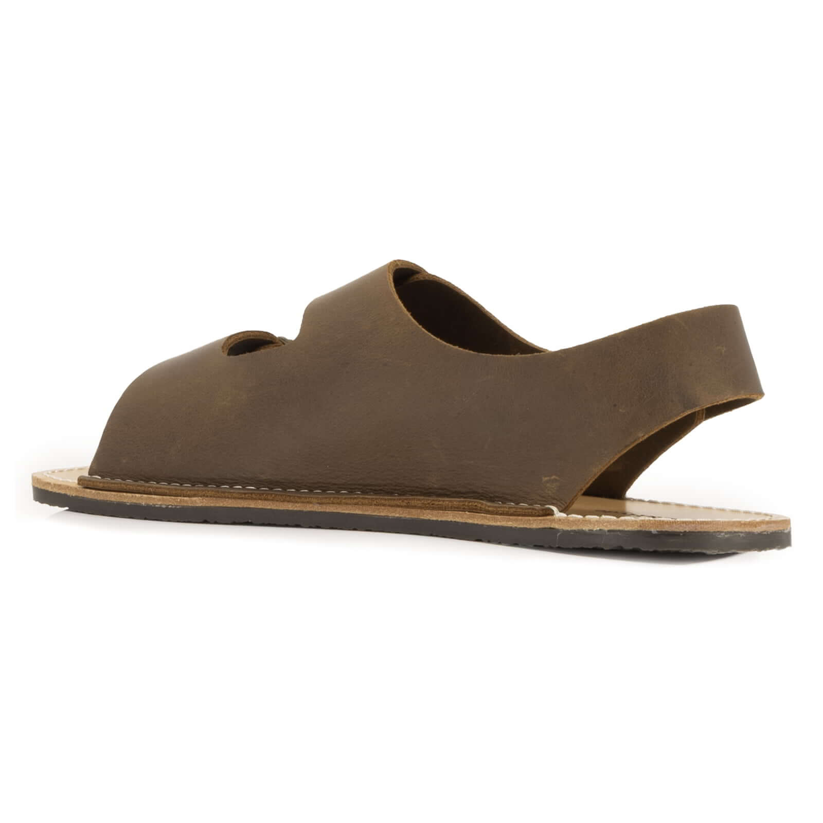 inside angled view of mens acacia back strap sandals showing inside upper design
