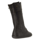 heel view of beec 12 barefoot boots showing stitch detailing and leather upper