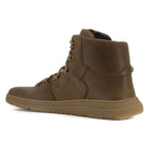 inside angled view of mens blackthorn barefoot walking boots showing O&H brass pin detail
